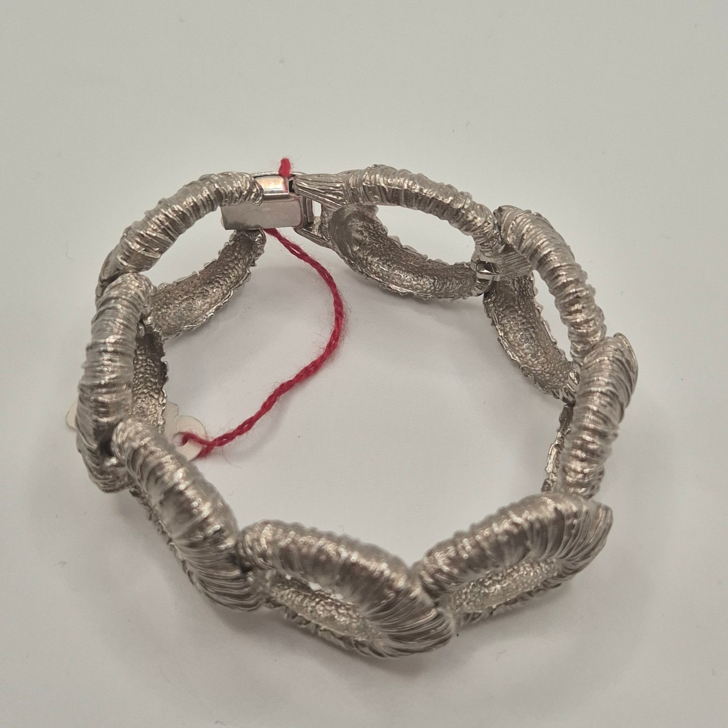 Silbernes Vintage Armband massiv Metall Statement 80er Jahre