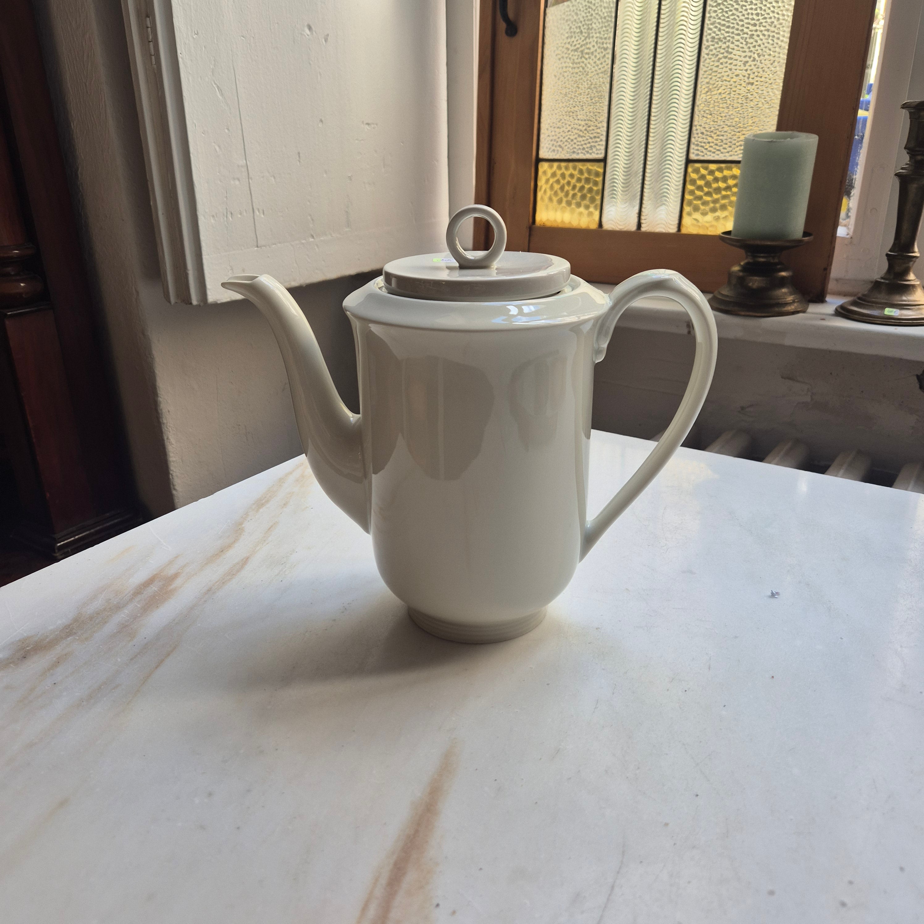 Große Kaffeekanne Porzellan - elfenbeinton - "Margarete" Hutschenreuther