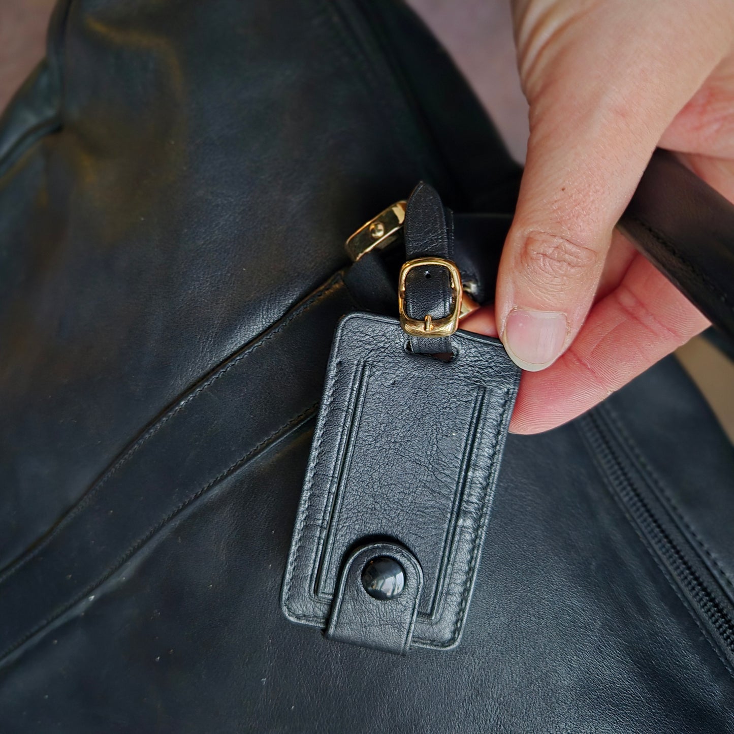 Seltene Vintage LOEWE Nappa Leder Shopper / Tote – 90er Jahre – Schwarz