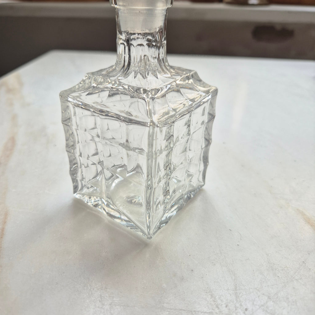 Kleine Vintage Glas Karaffe mit Stopfen
