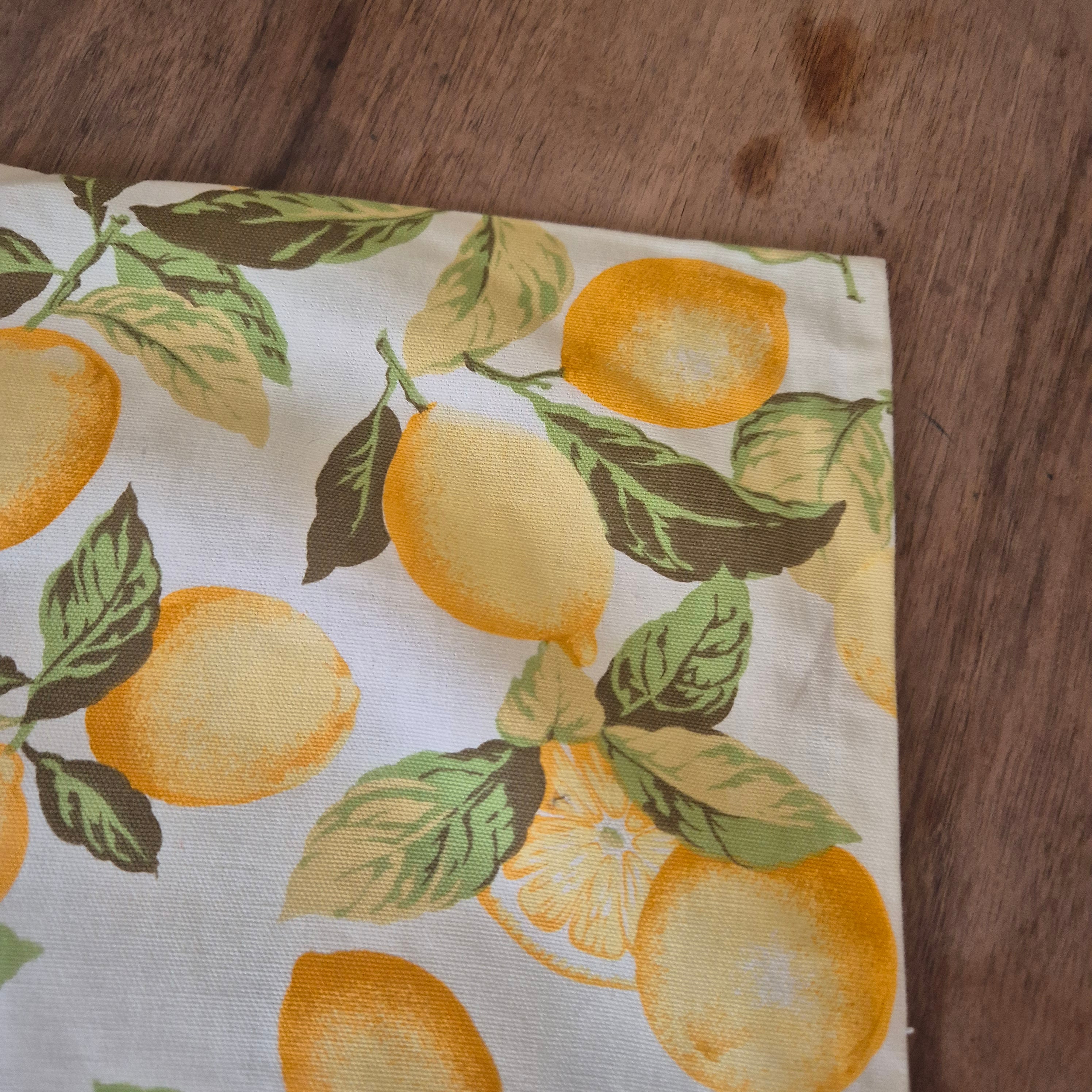 Vintage Kissenhülle Zitronen Motiv 50x50cm