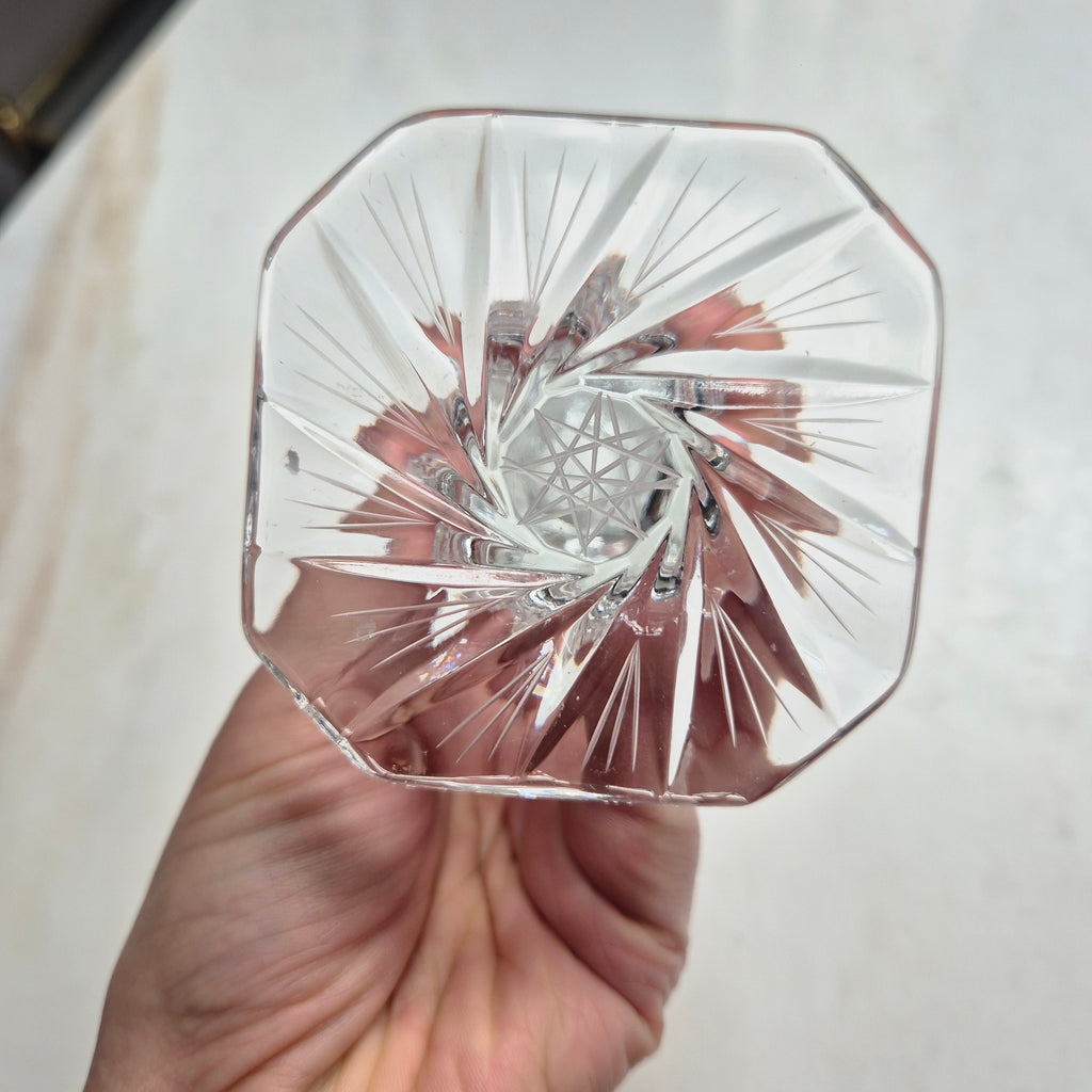 Vintage Kerzenhalter Kristall Glas Kerzenständer