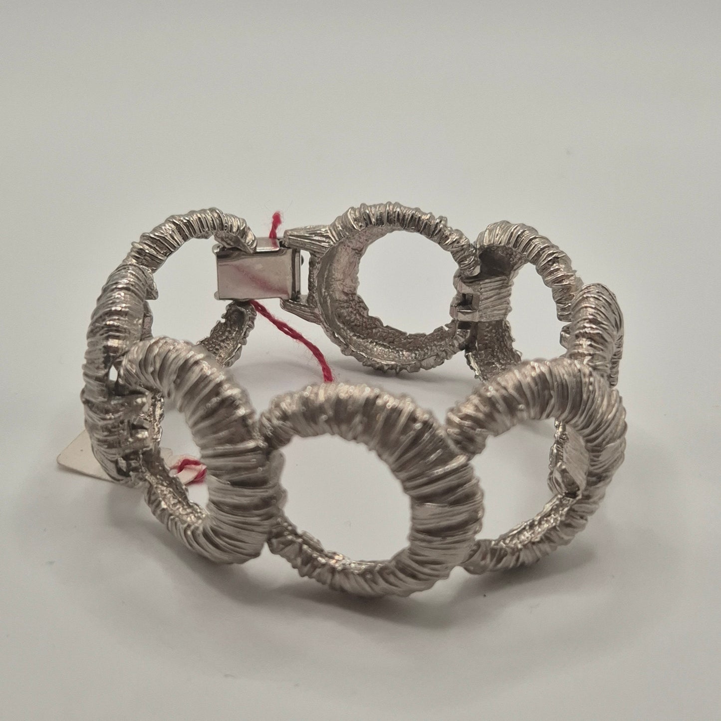 Silbernes Vintage Armband massiv Metall Statement 80er Jahre