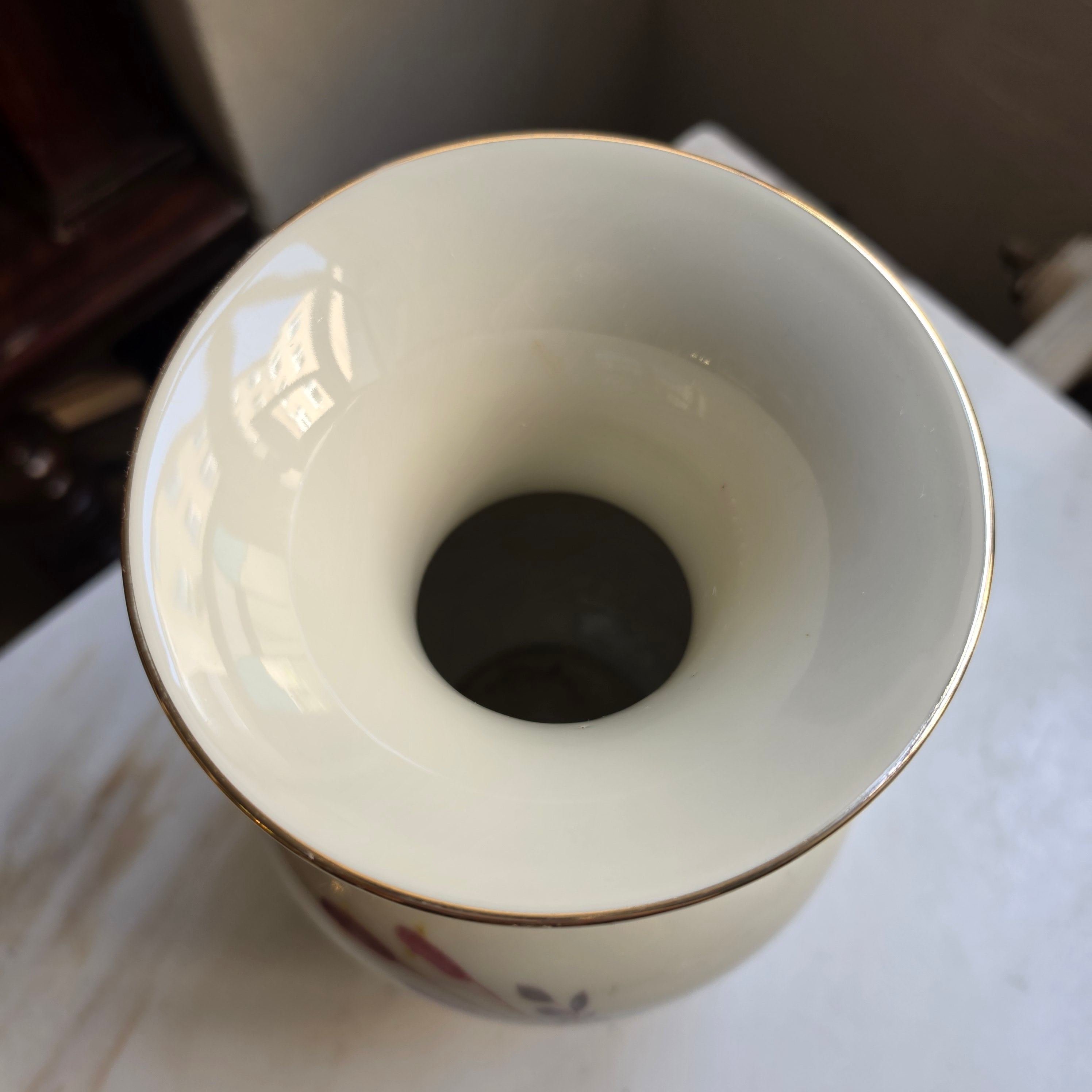 Vintage Porzellanvase Alka Bavaria – Zartes Blumendekor mit Goldrand