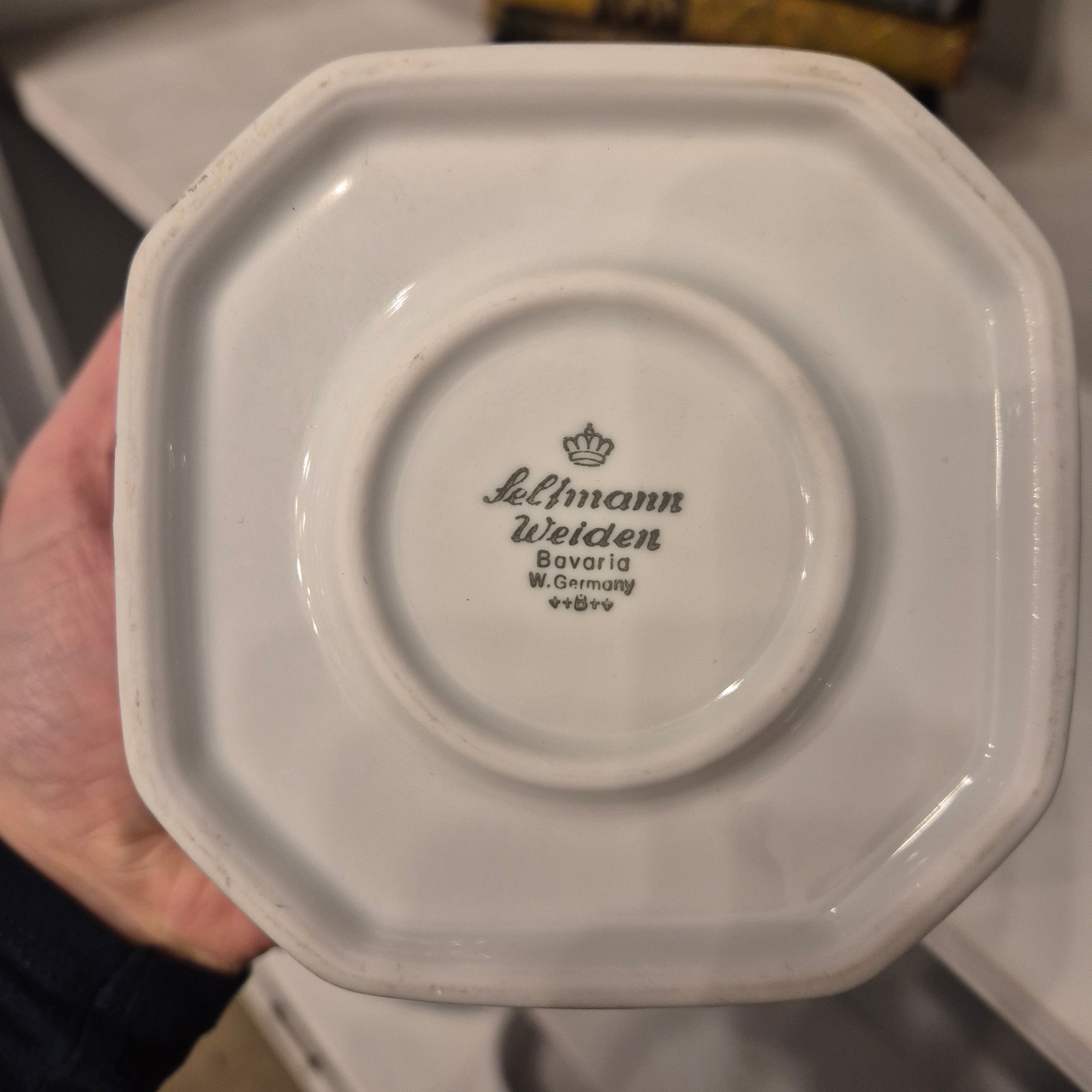 Vintage Stövchen von Seltmann Weiden weiß blau