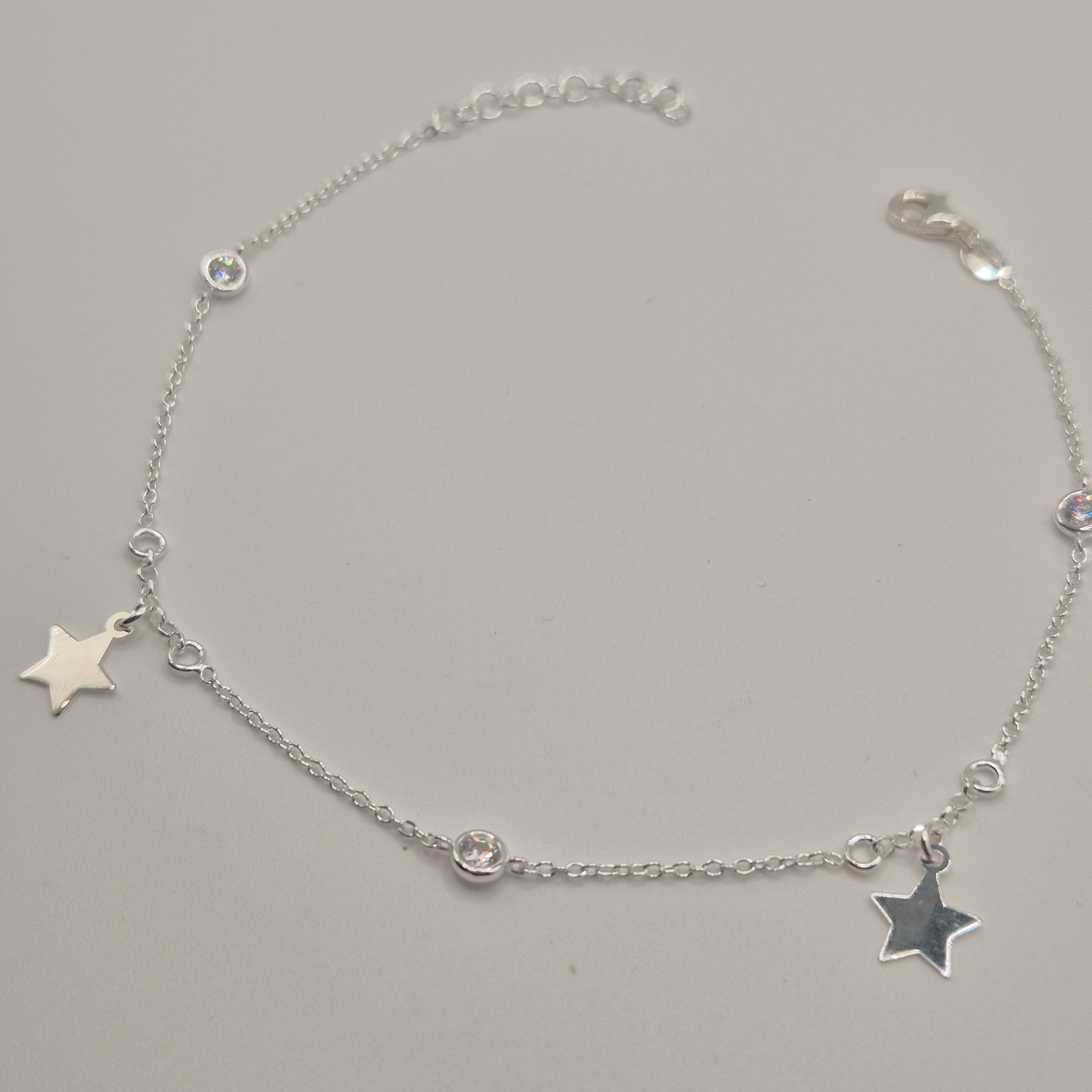 Zartes Fußkettchen Silber 925 Sterne