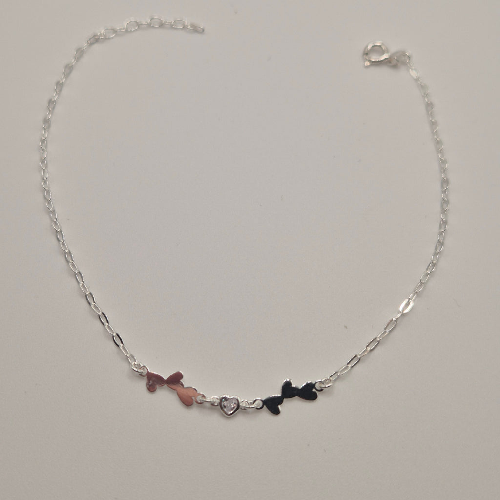 Zartes Fußkettchen Silber 925 Herz