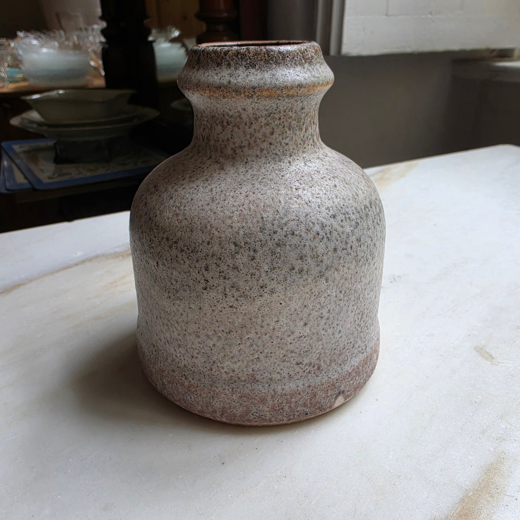 Vintage Studiokeramik Vase - Brutalistisch - Mid Century - Strukturierte Effektglasur Erdbeigebraun