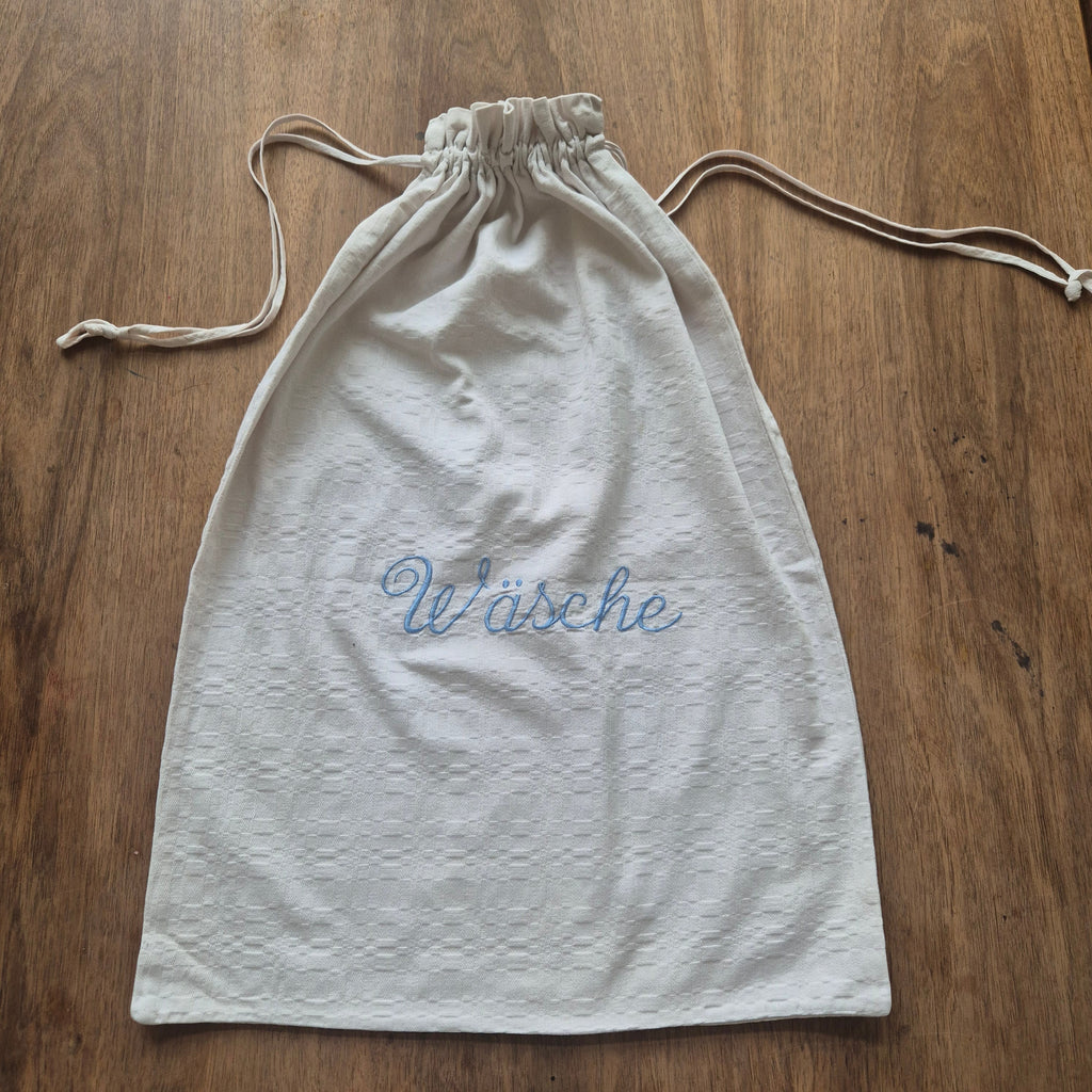 Antiker Baumwolle Wäschesack 43x62cm Handgemacht