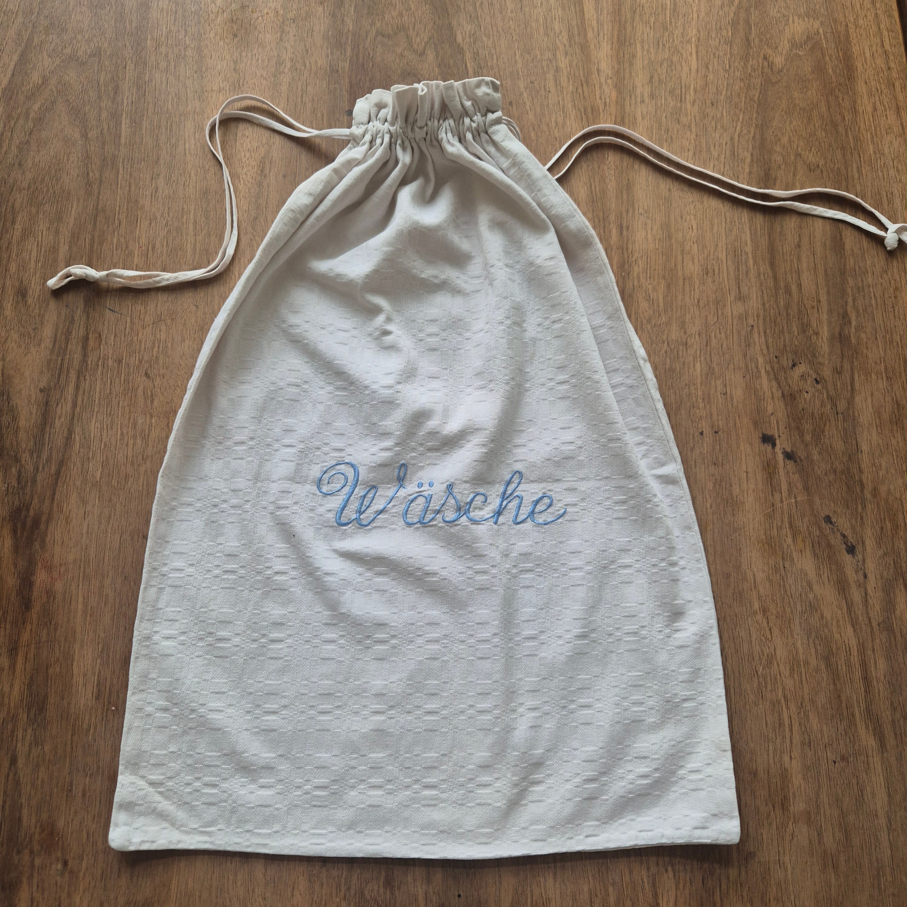 Antiker Baumwolle Wäschesack 43x62cm Handgemacht
