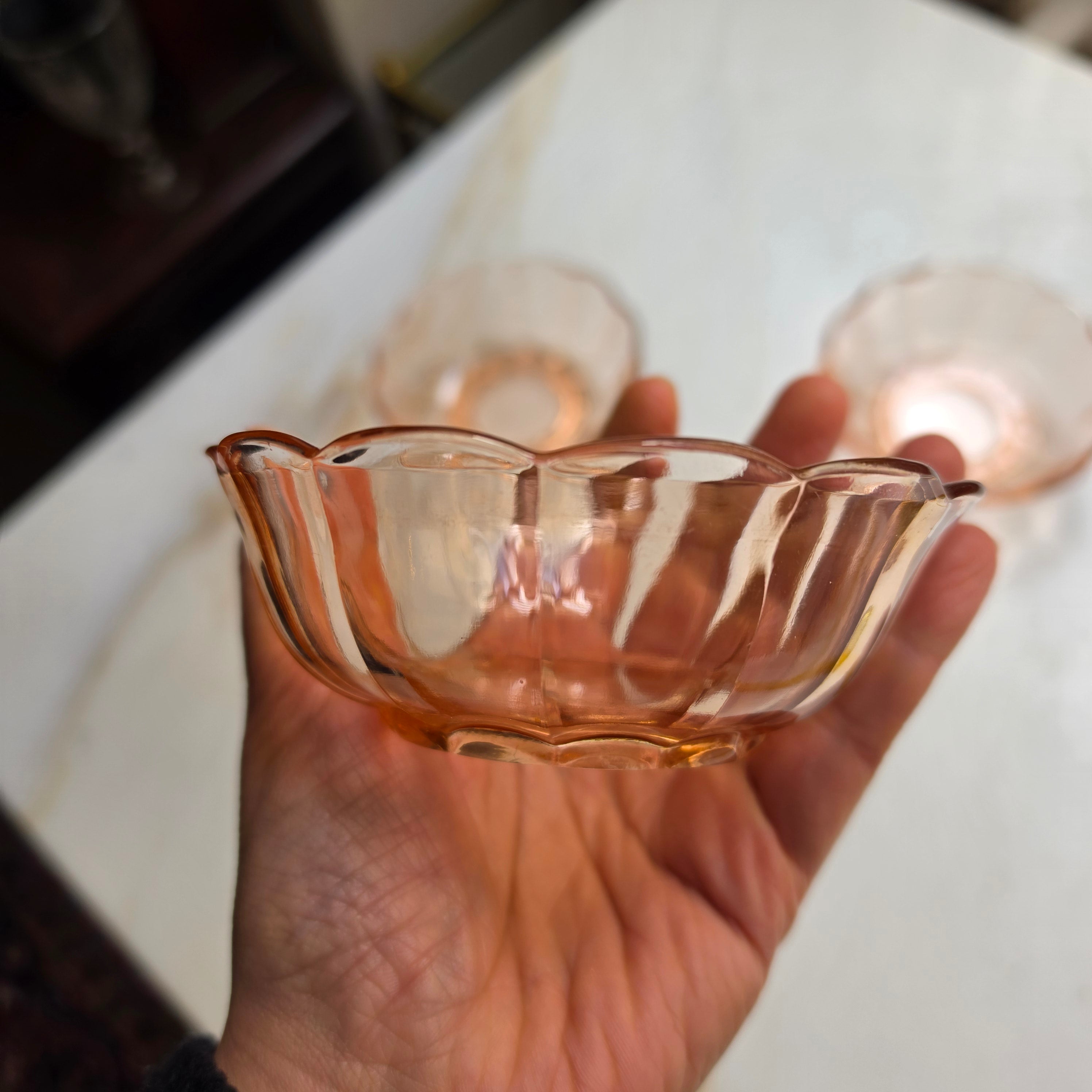 3x Rosalin Glasschalen - im Art-Déco-Stil - Schälchen