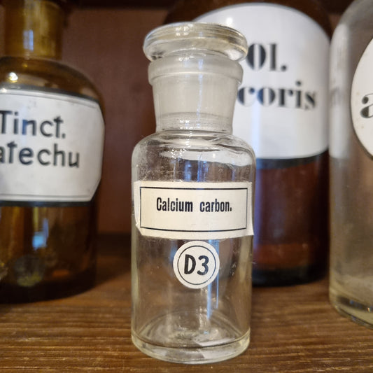 Calcium carbon. - Apotheken Flasche - klein