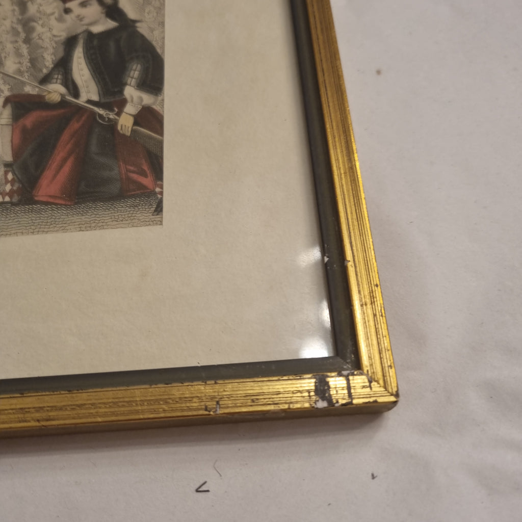 Lithographie Mode von 1850 - gerahmt hinter Glas