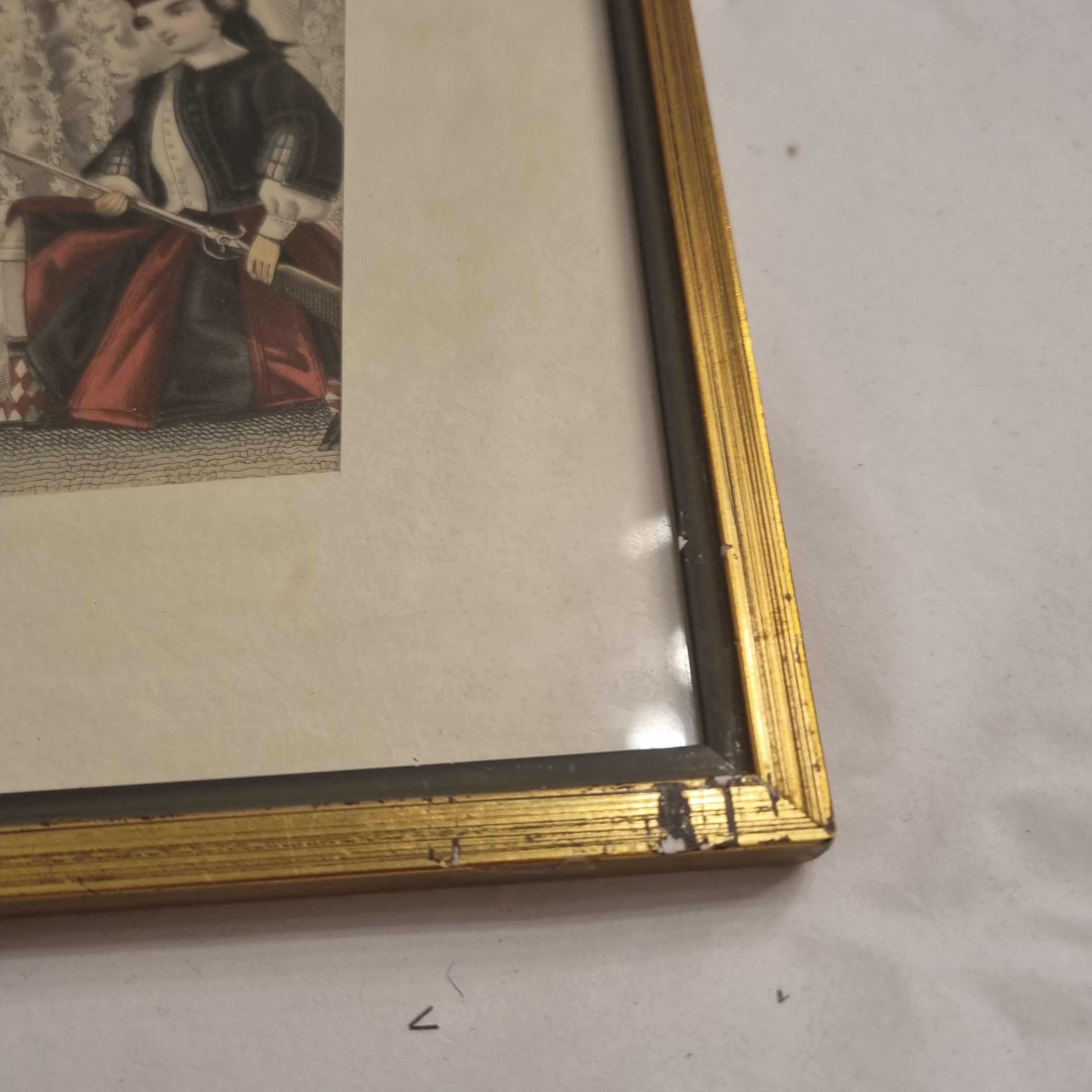 Lithographie Mode von 1850 - gerahmt hinter Glas