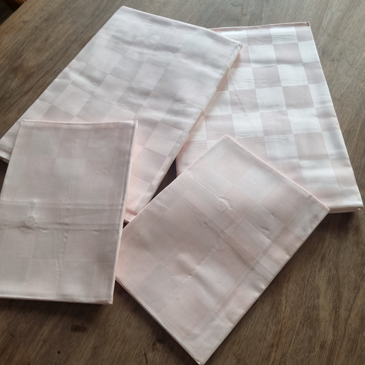 Originales Vintage Bettwäschen Set Deckenbezug+Kissenhülle rosa kariert