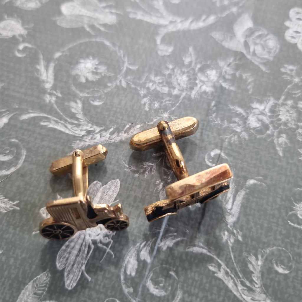 Auto fahrzeug Alte Manchetten Knöpfe aus W.Germany Gold Vintage Geschenk