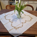 Vintage Mitteldecke Tischdecke Baumwolle Leinen 75x75cm 🤍