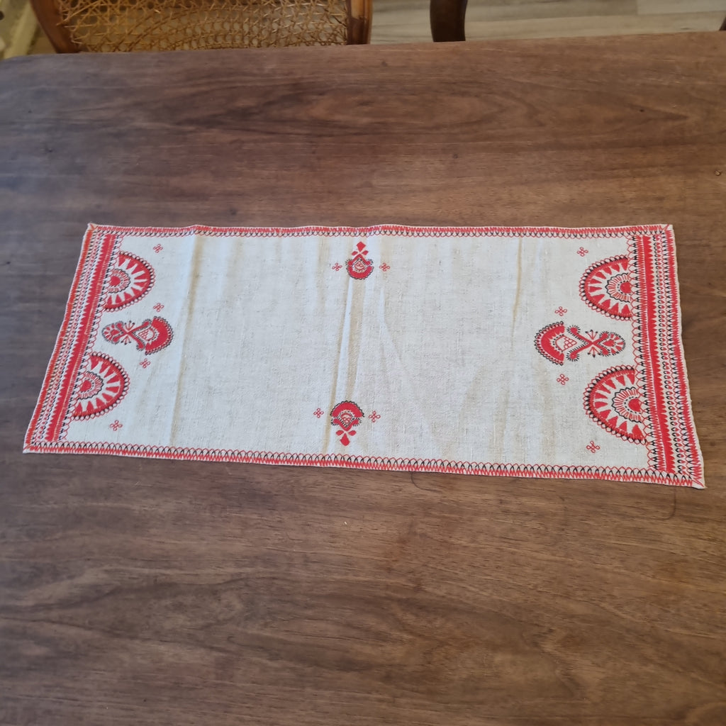 Antikes handgemachtes Zierdeckchen Leinen Baumwolle 70x30cm 🤍