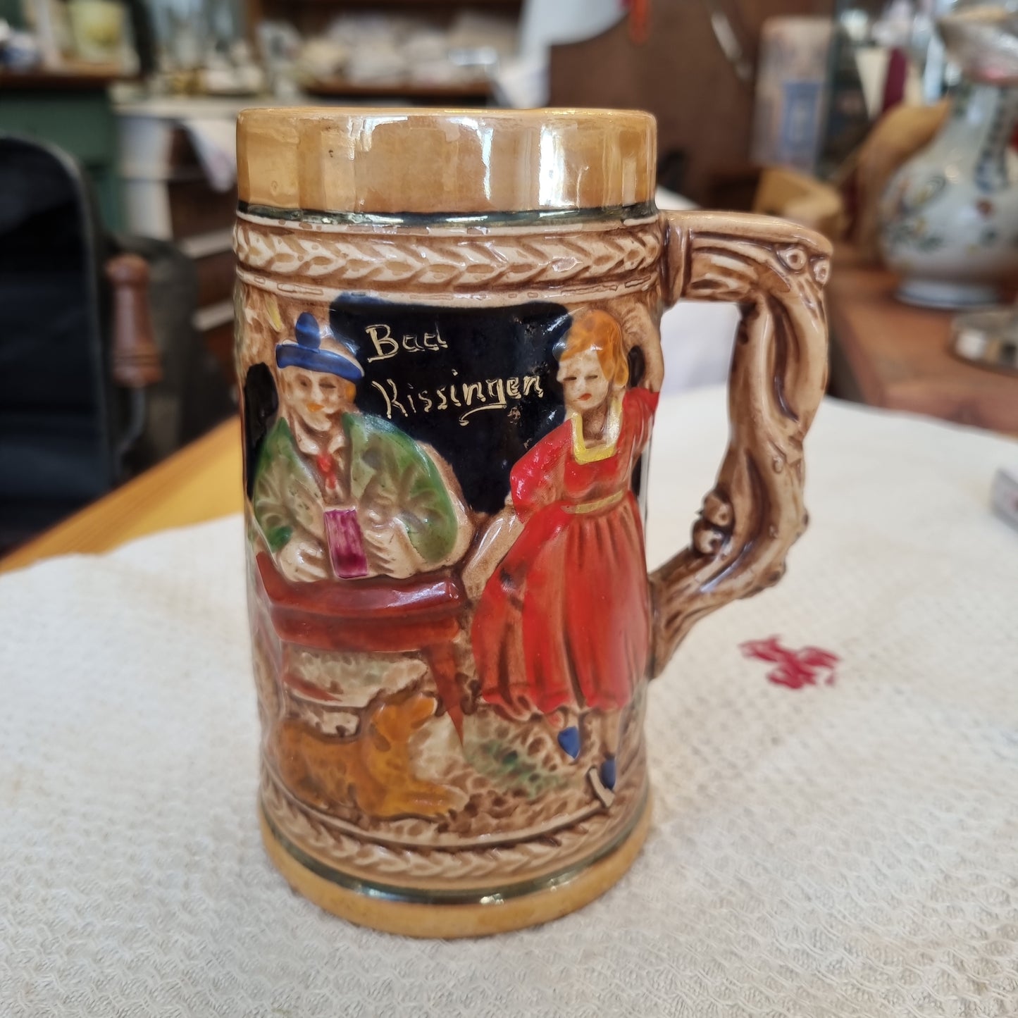 Alter Keramik Zierkrug Bierkrug Bad Kissingen Vintage Geschenk