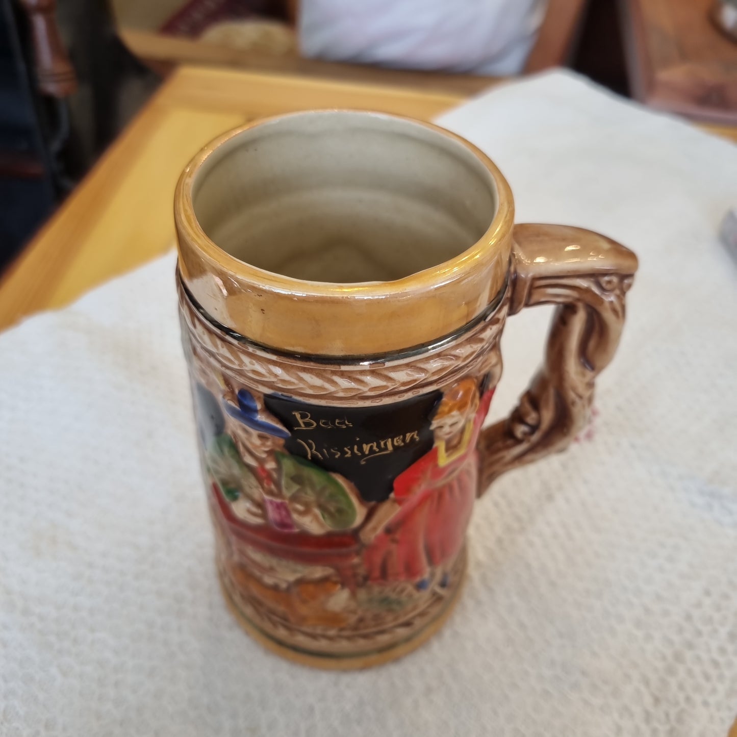 Alter Keramik Zierkrug Bierkrug Bad Kissingen Vintage Geschenk