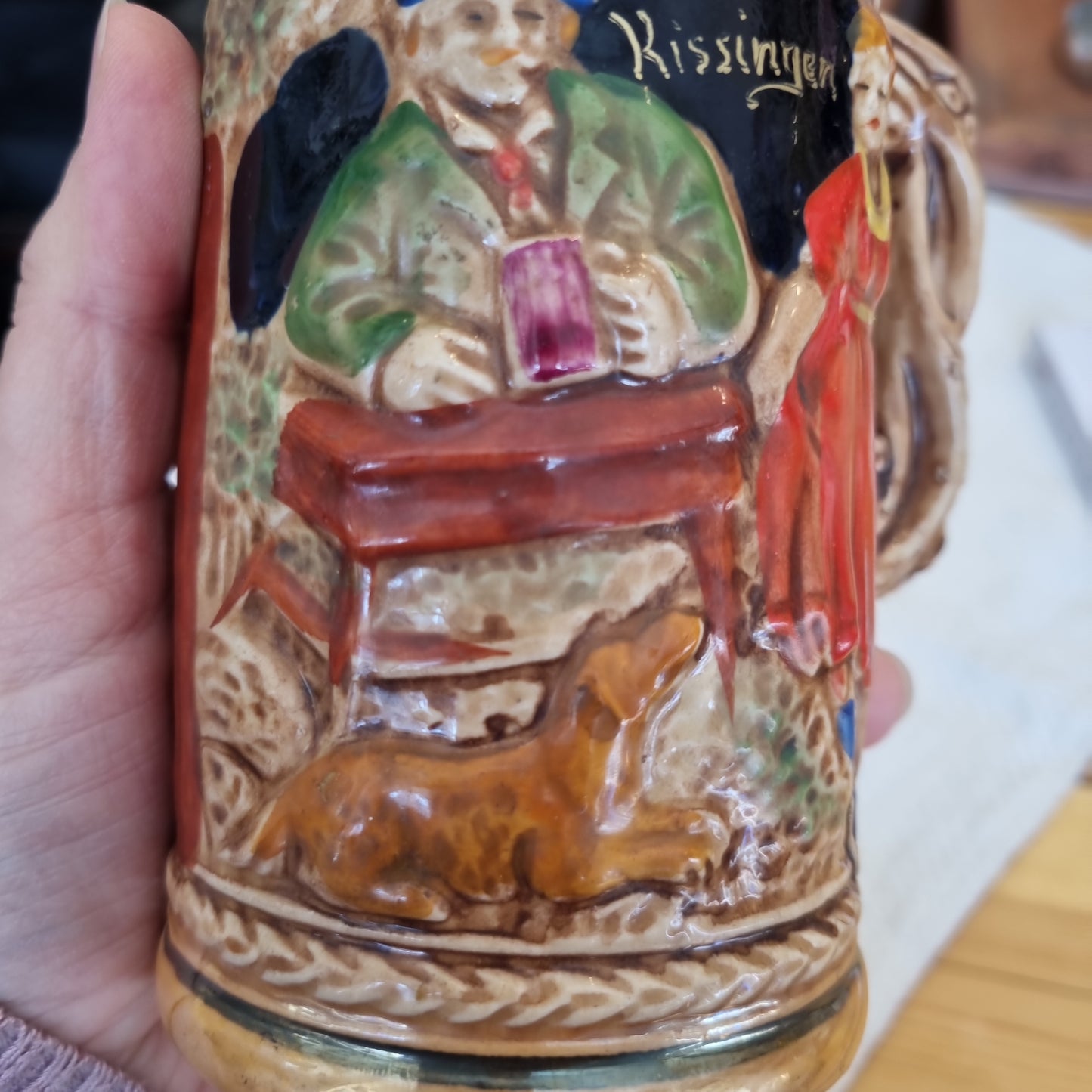 Alter Keramik Zierkrug Bierkrug Bad Kissingen Vintage Geschenk