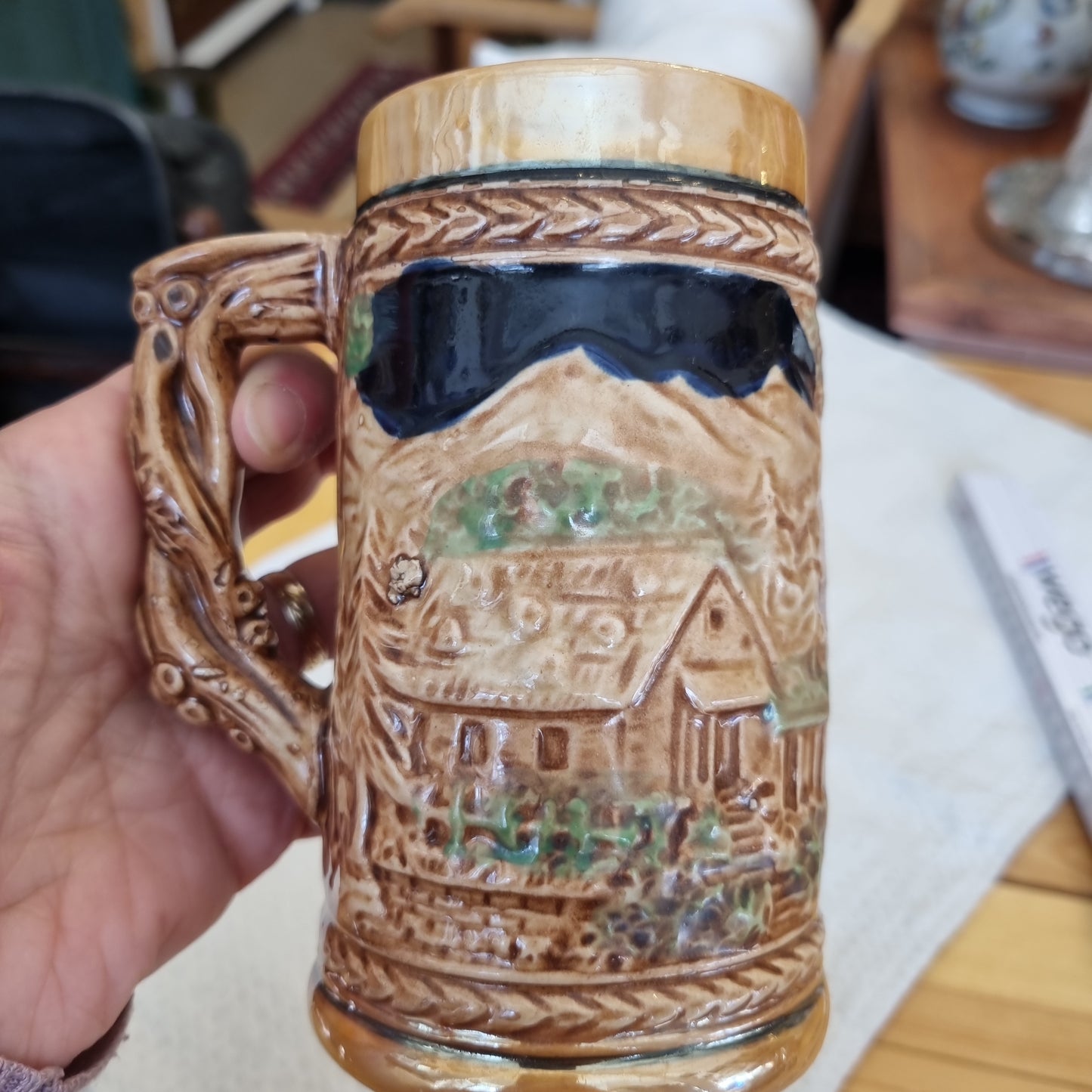 Alter Keramik Zierkrug Bierkrug Bad Kissingen Vintage Geschenk