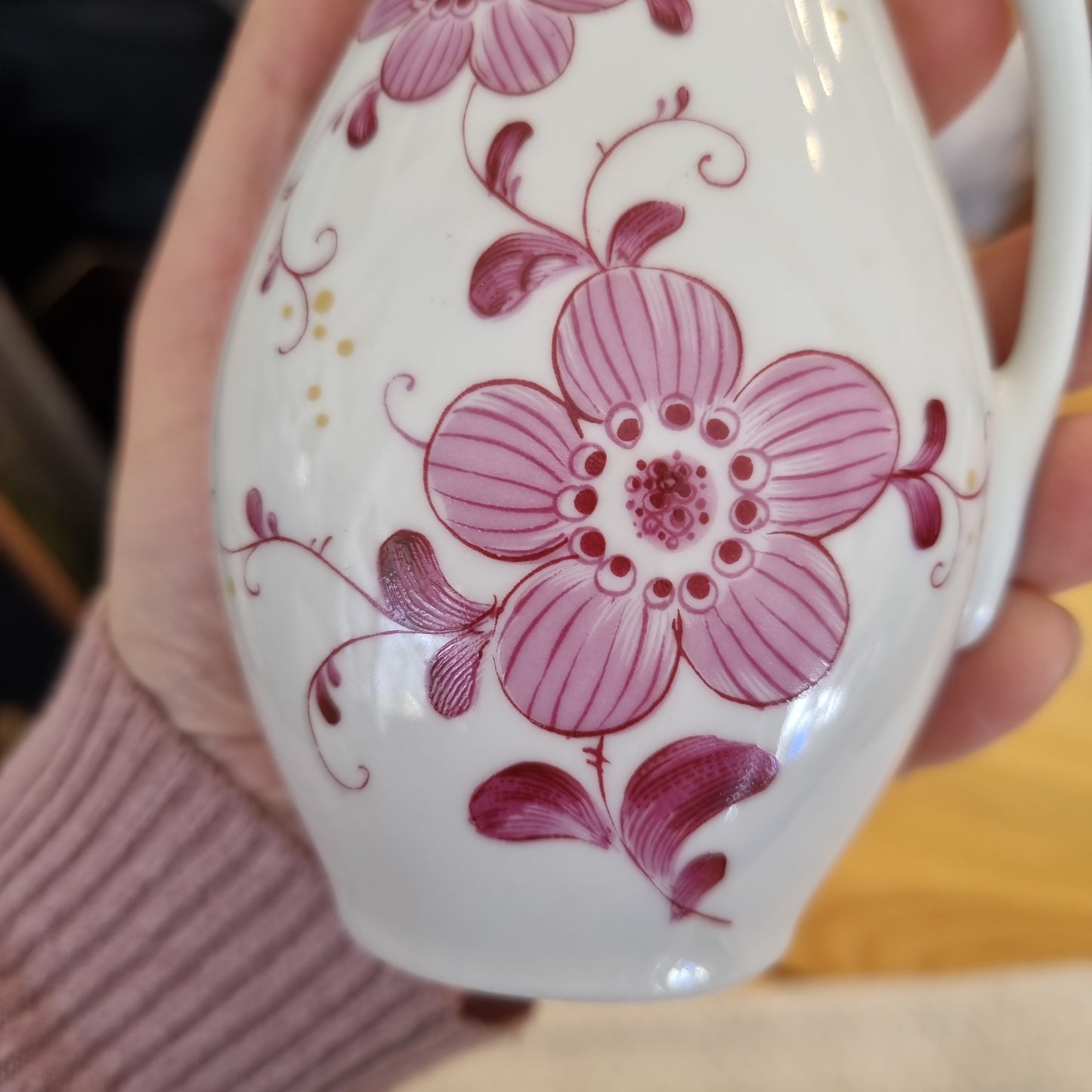 Unter weiss Bach Porzellan Vase weiß rosa 70er Jahre