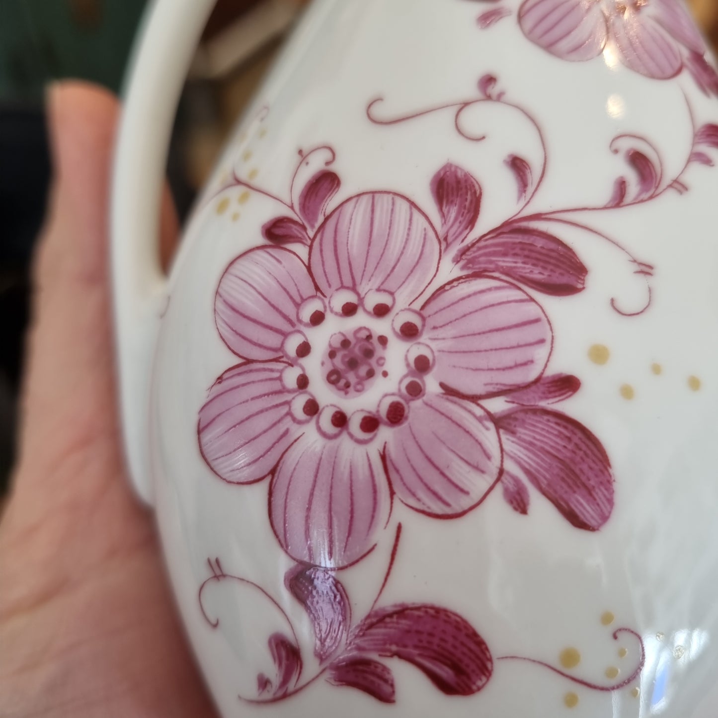 Unter weiss Bach Porzellan Vase weiß rosa 70er Jahre