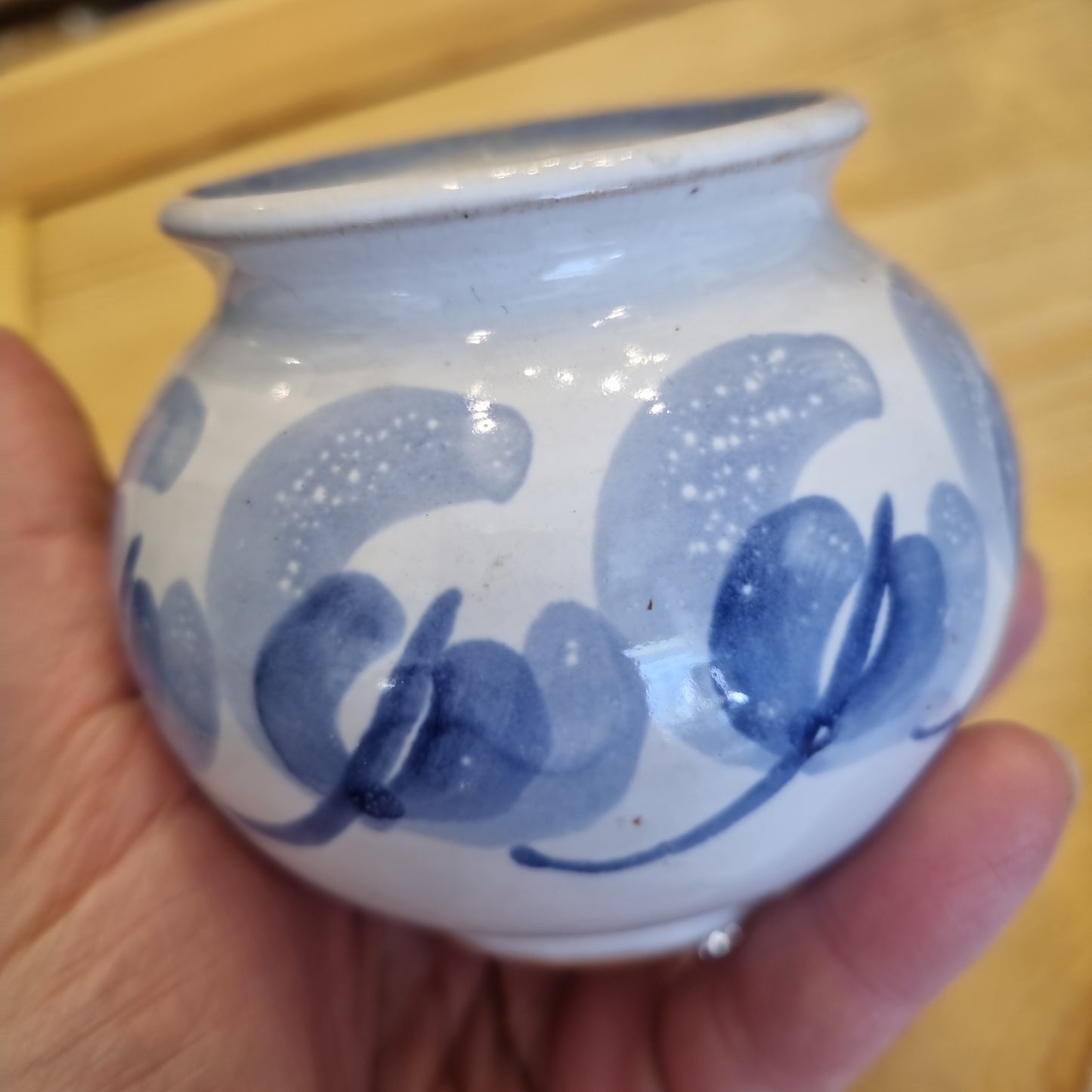 Kleine handgemachte Keramik Vase Gefäß 40er Jahre Retro Vintage