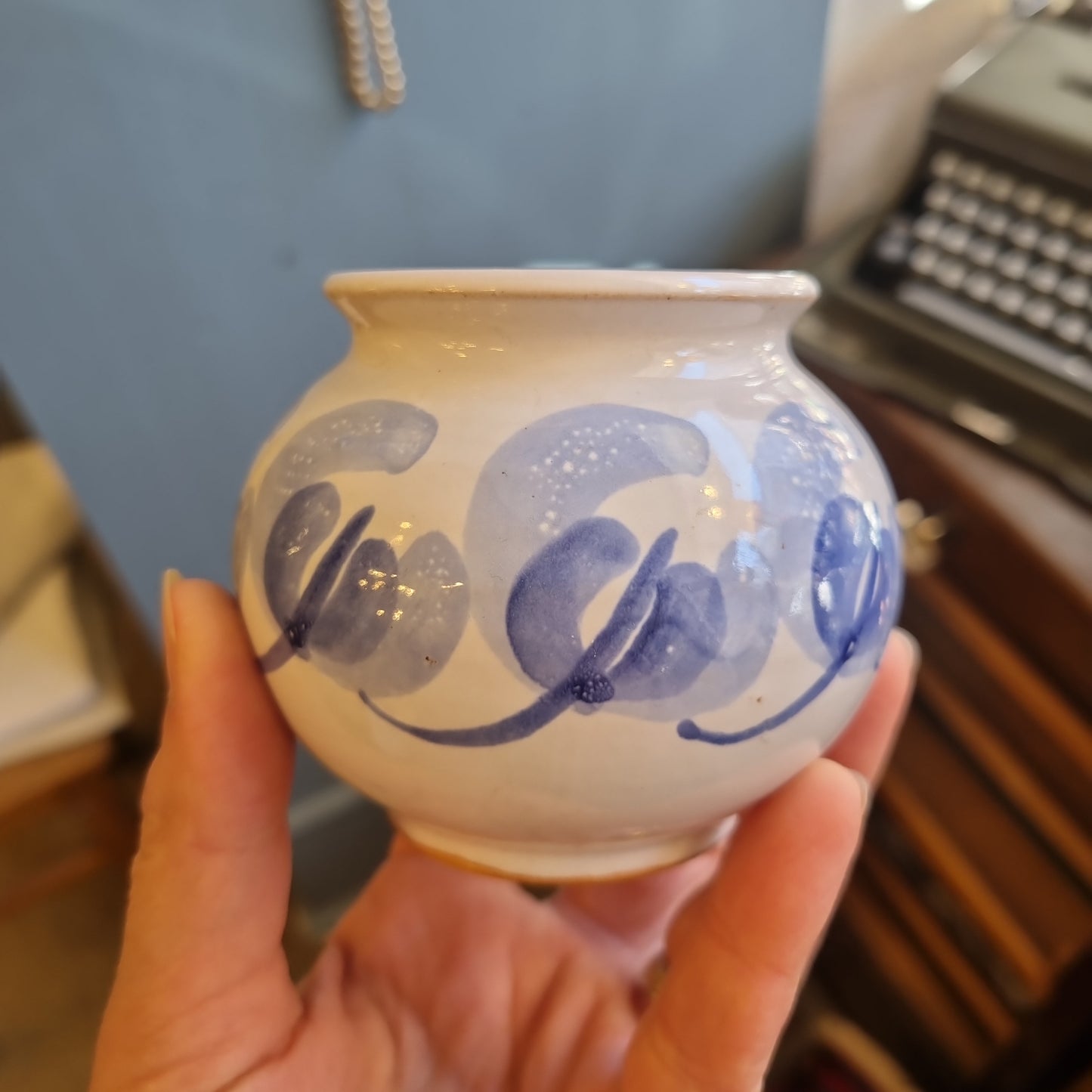 Kleine handgemachte Keramik Vase Gefäß 40er Jahre Retro Vintage