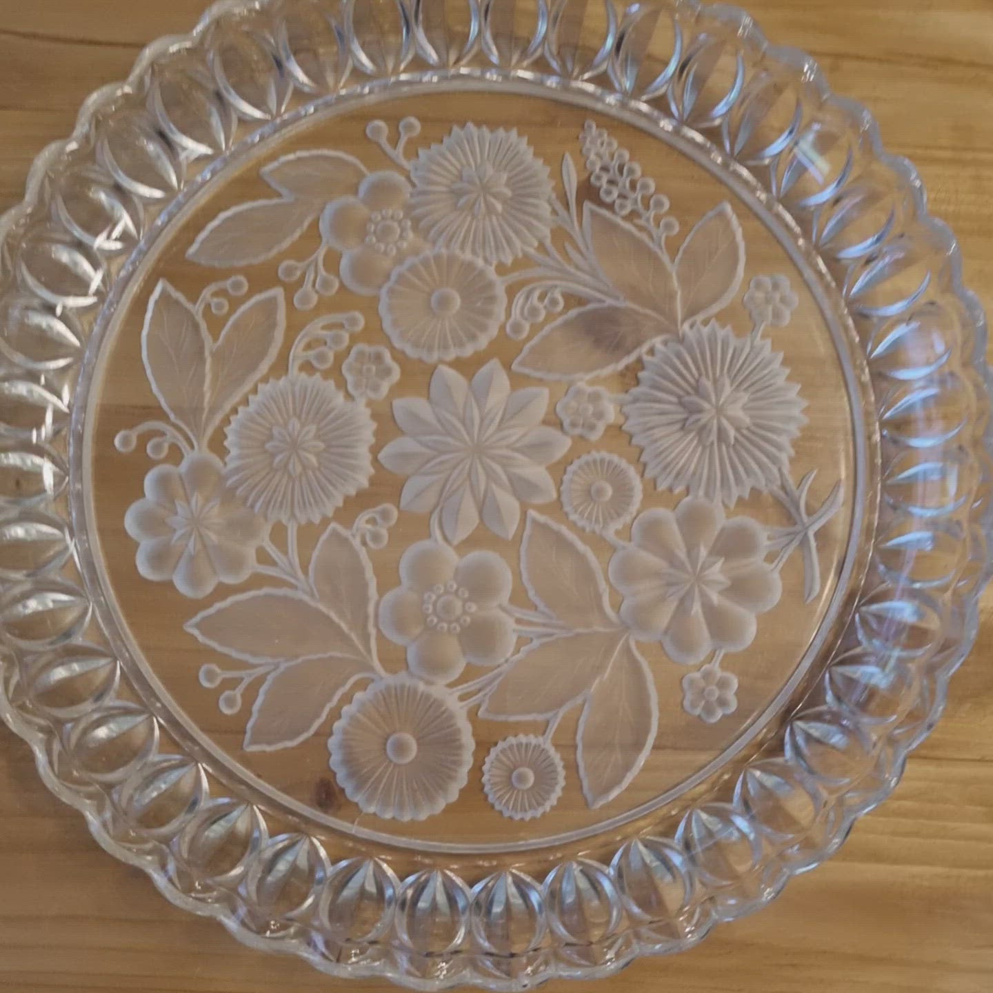 Vintage Kristall Schale Teller Obstschale Deko Blumen
