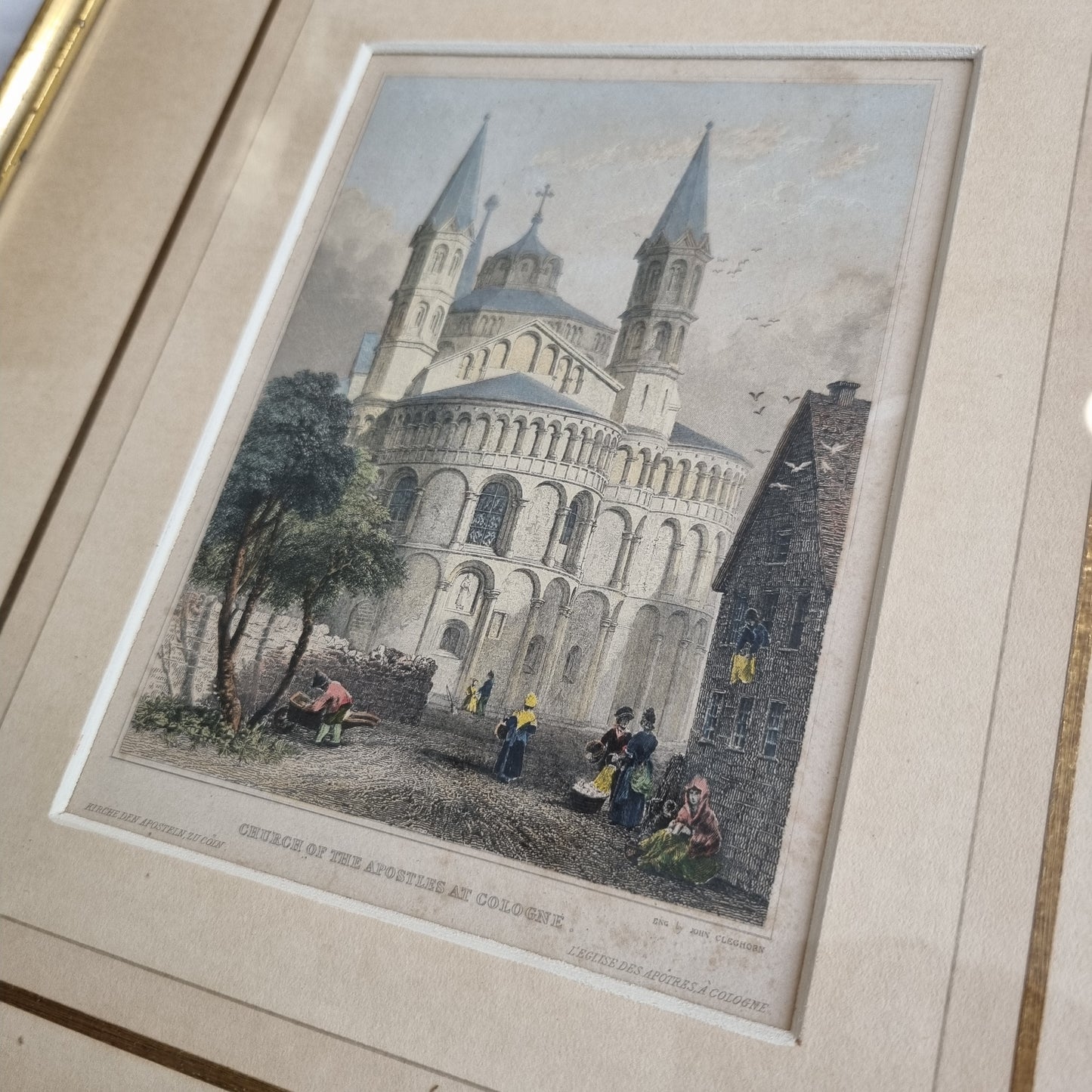 Lithographie von Köln um 1899 - gerahmt hinter Glas