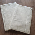 2x Antike Baumwolle Bettlaken weiß Pastellgelb 150x250cm ♡