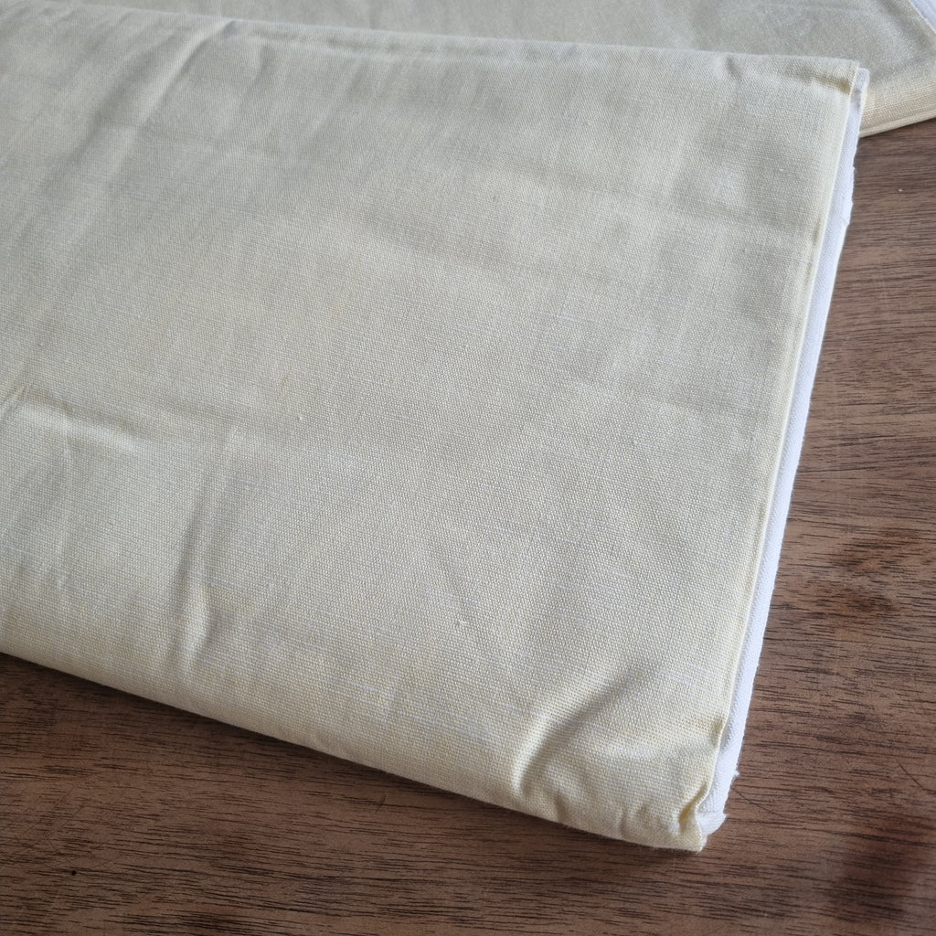 2x Antike Baumwolle Bettlaken weiß Pastellgelb 150x250cm ♡