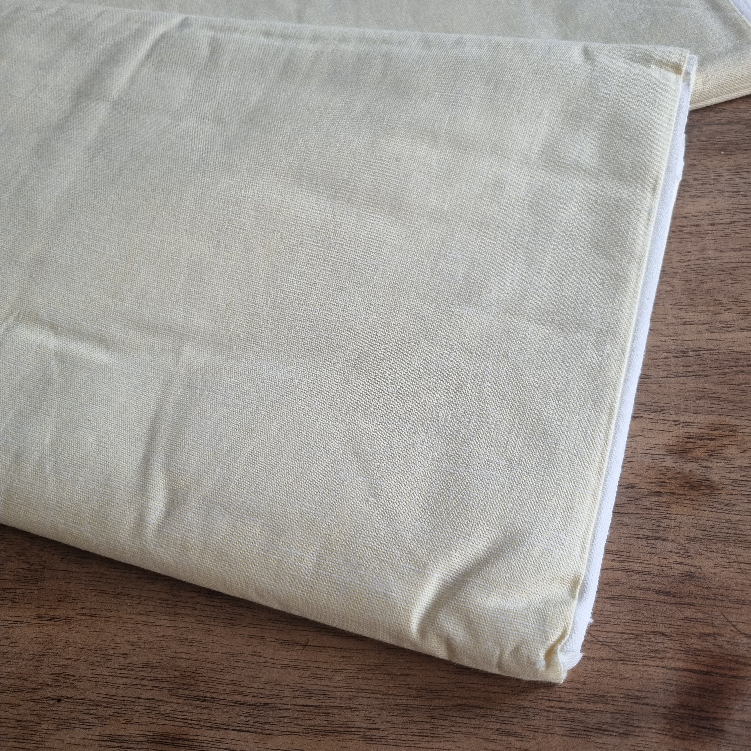 2x Antike Baumwolle Bettlaken weiß Pastellgelb 150x250cm ♡