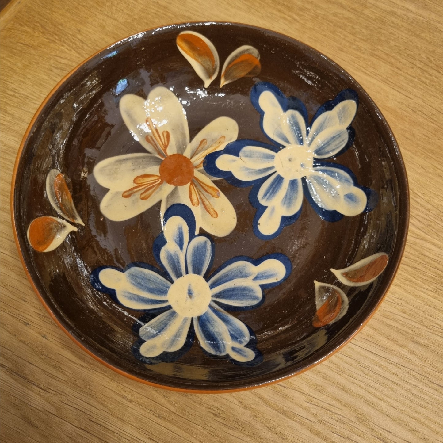 Midcentury Keramik Schüssel Blumen Motiv Vintage Küche Landhaus