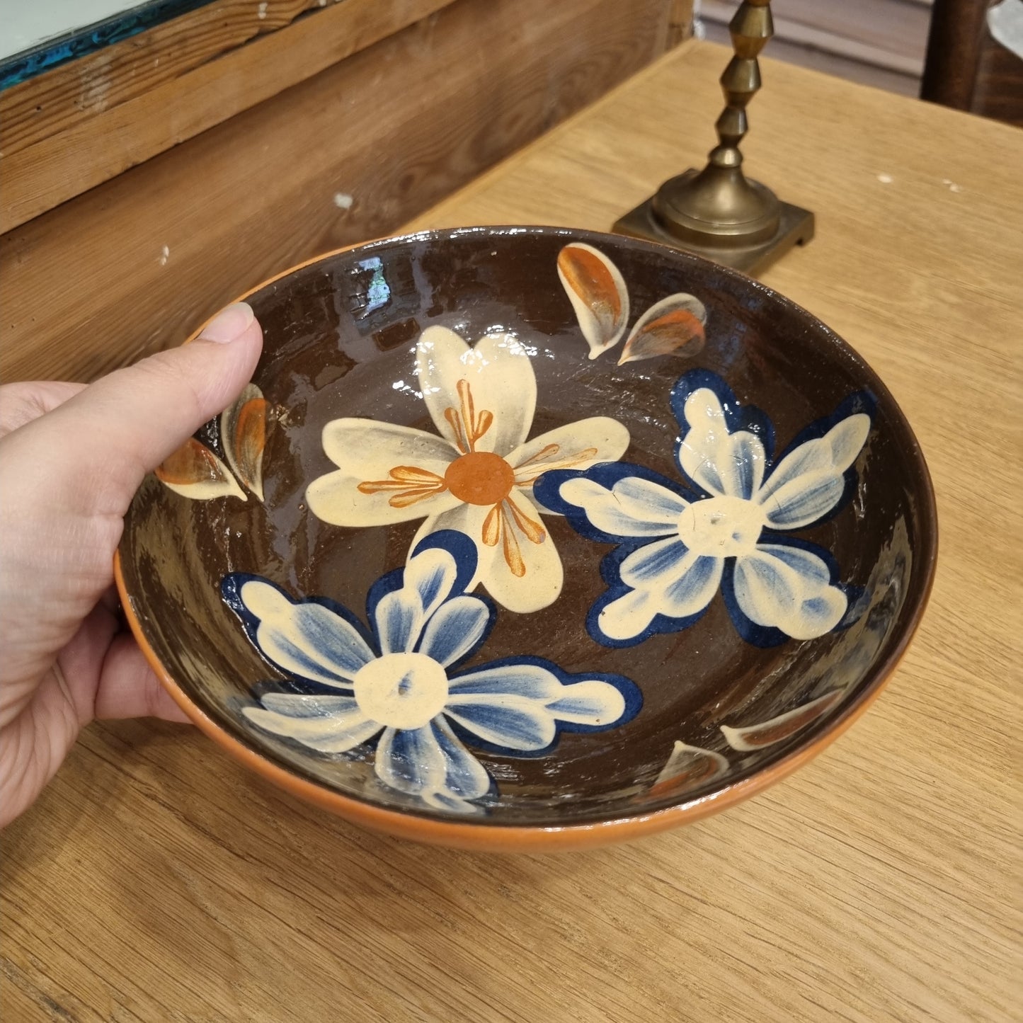 Midcentury Keramik Schüssel Blumen Motiv Vintage Küche Landhaus