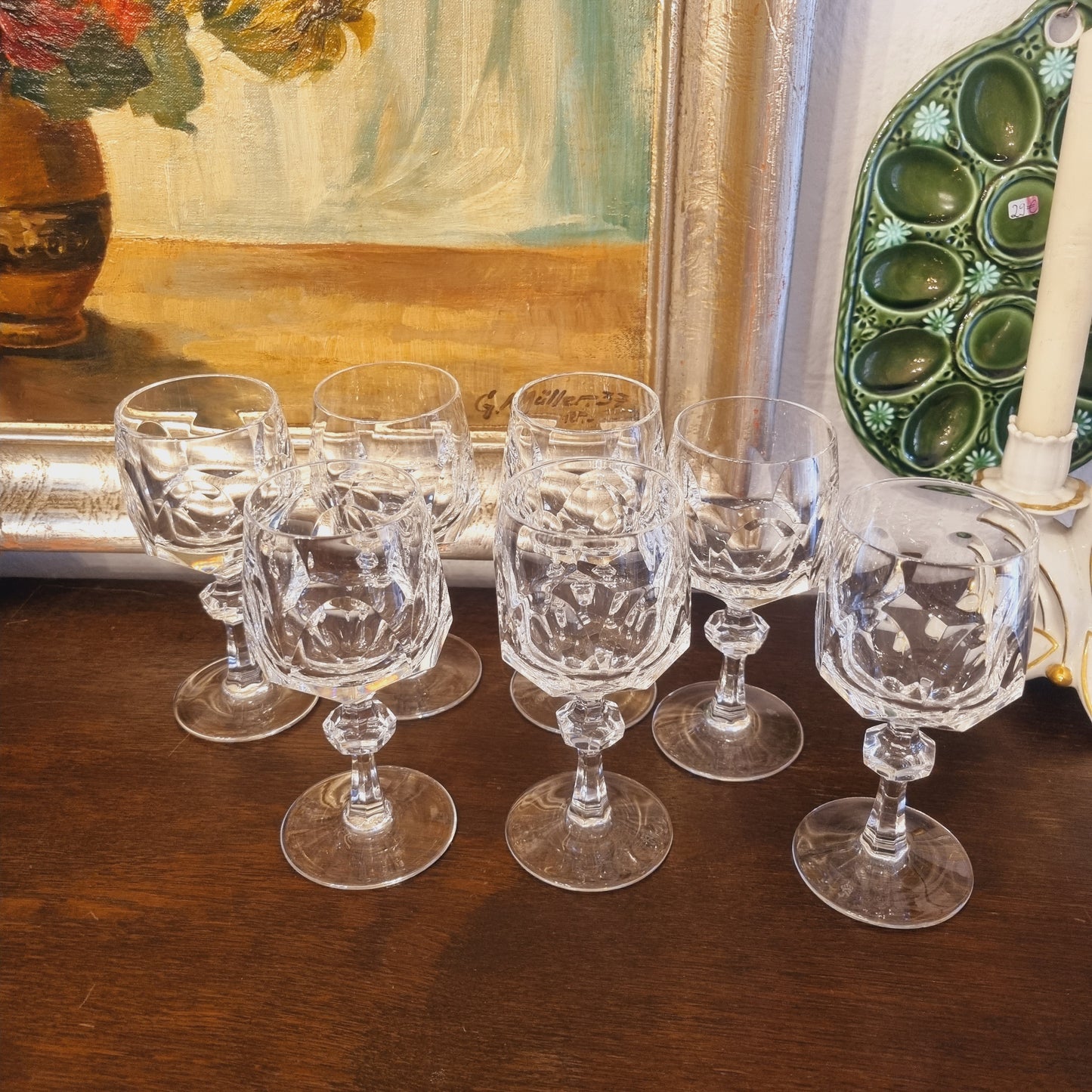 5x Crystal Cognac, Wein Gläser - Brandy Bourbon Ballon Snifters Vintage Retro 50er Jahre