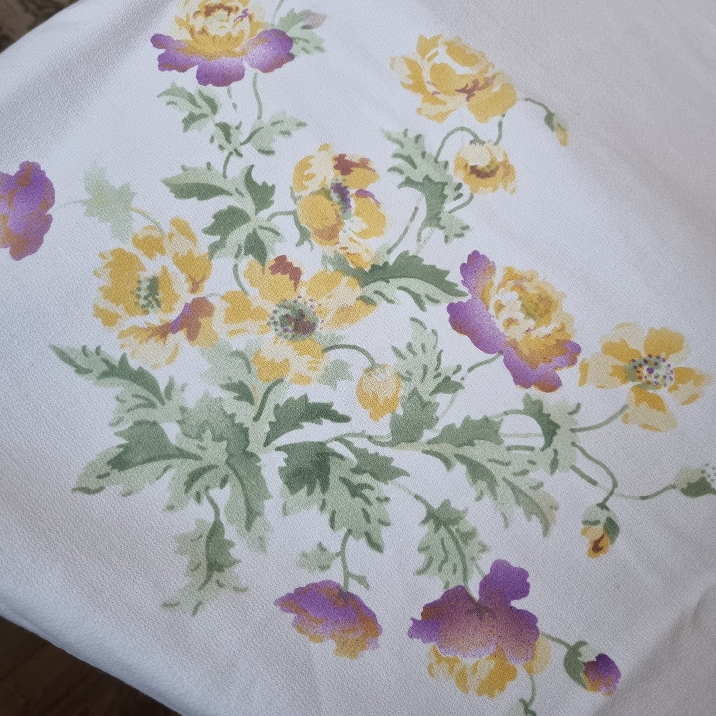 🤍Antike,alte bedruckte Tischdecke 150x190cm Vintage Landhaus French blumen bunt