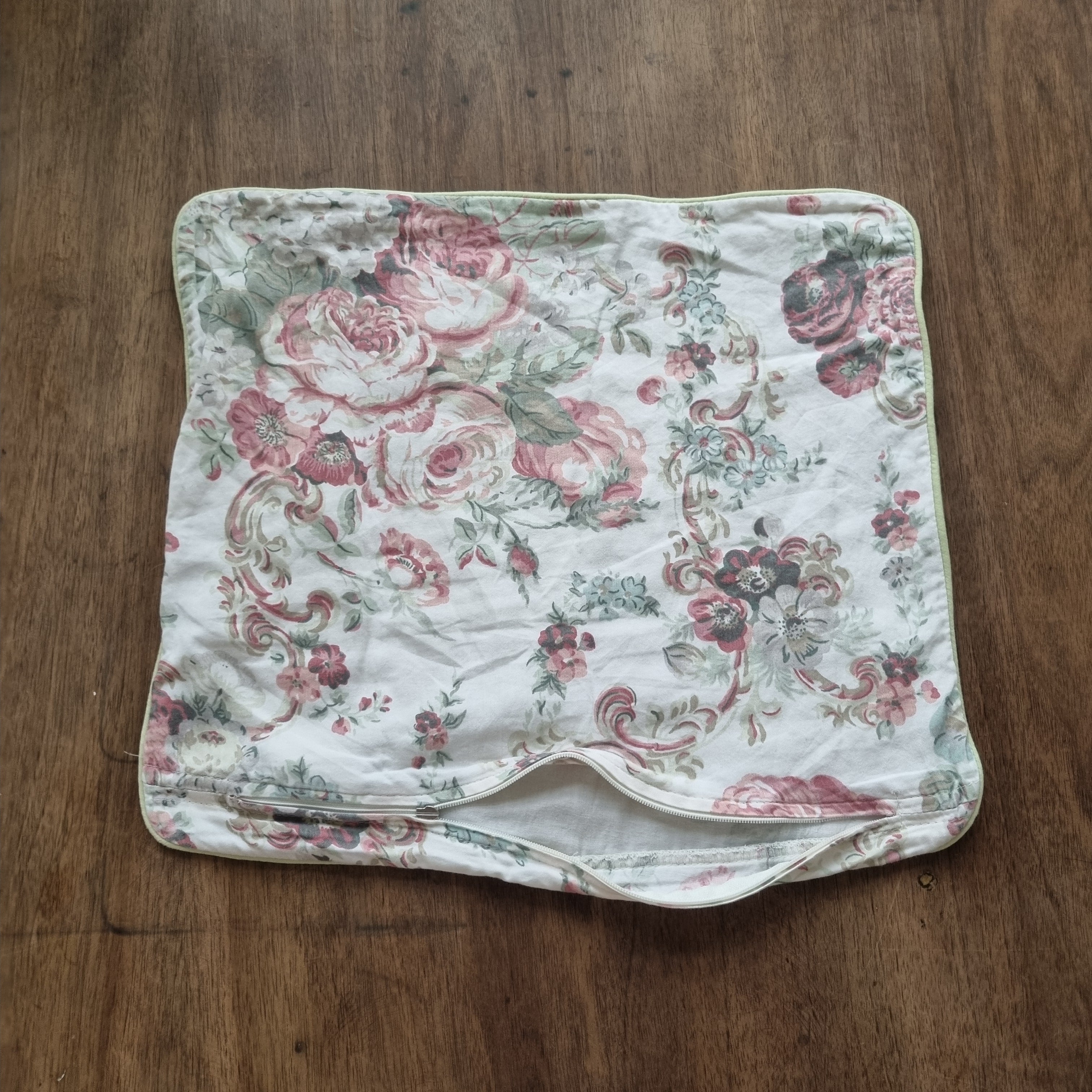 Alte Kissenhülle Rosenmotiv Vintage Antik Kissen Bezug 🤍