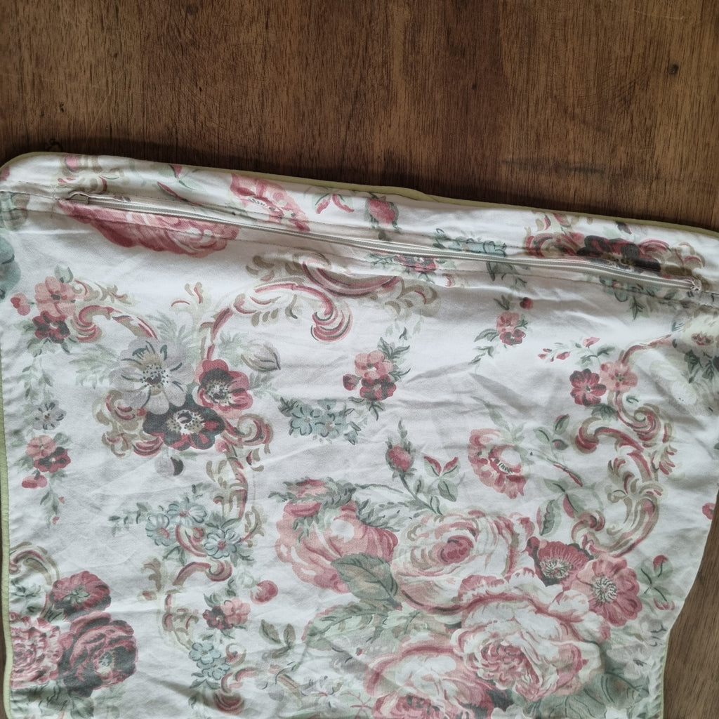 Alte Kissenhülle Rosenmotiv Vintage Antik Kissen Bezug 🤍