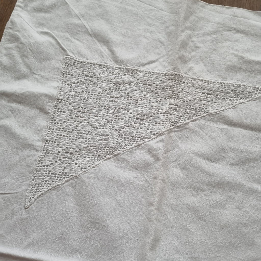 Antike,alte Kissenhülle 75x72cm weiß Initialien U.M. Vintage Kissen Bezug 🤍