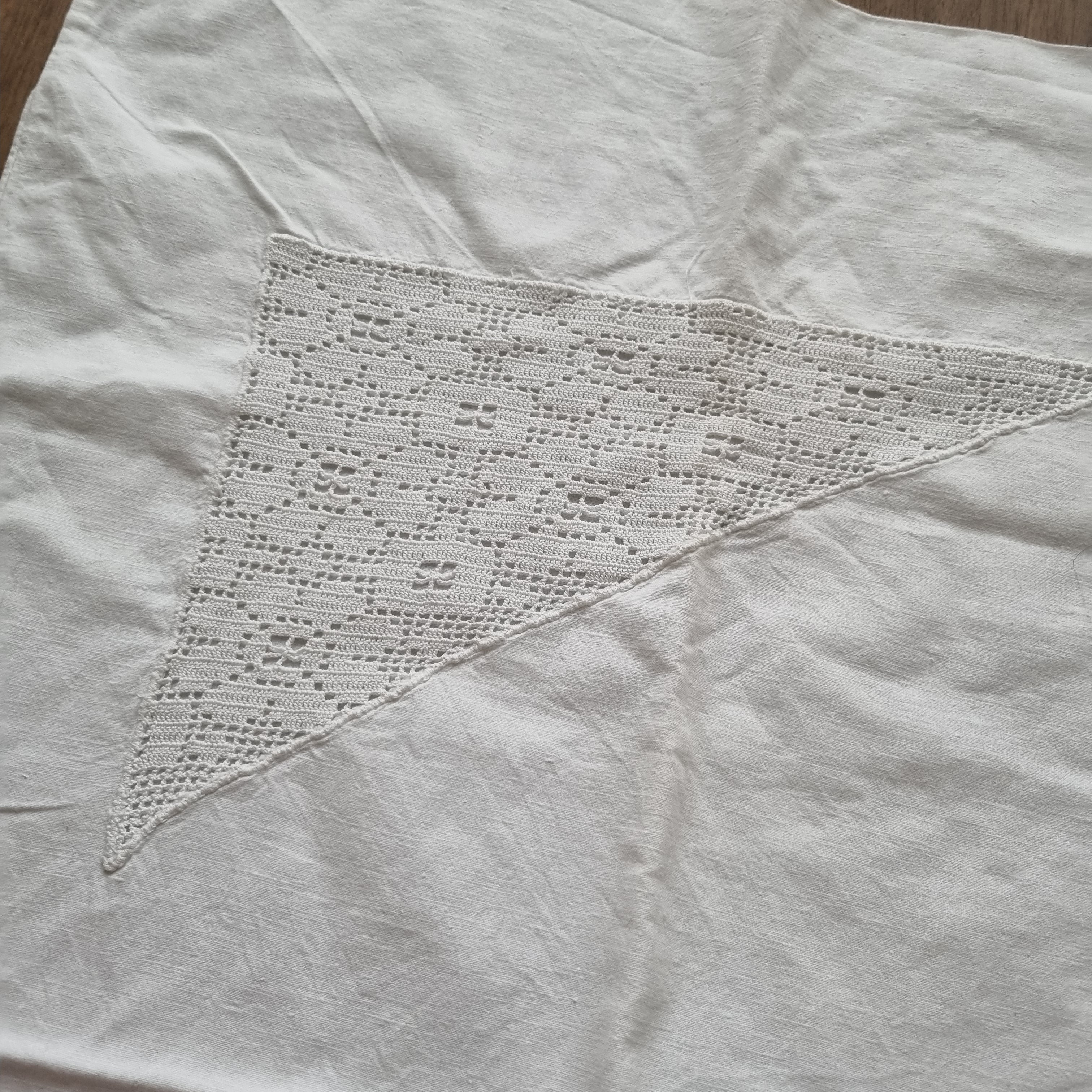 Antike,alte Kissenhülle 75x72cm weiß Initialien U.M. Vintage Kissen Bezug 🤍