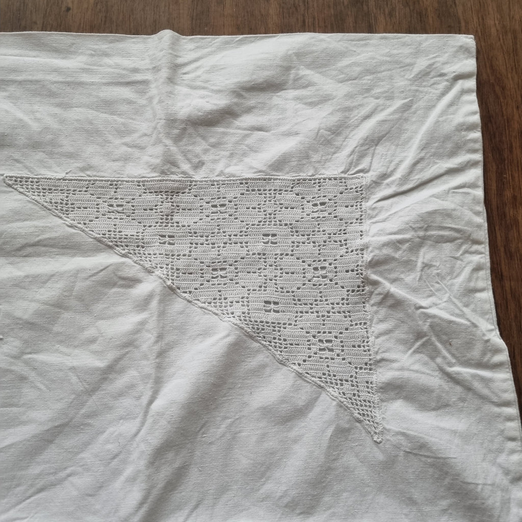 Antike,alte Kissenhülle 75x72cm weiß Initialien U.M. Vintage Kissen Bezug 🤍