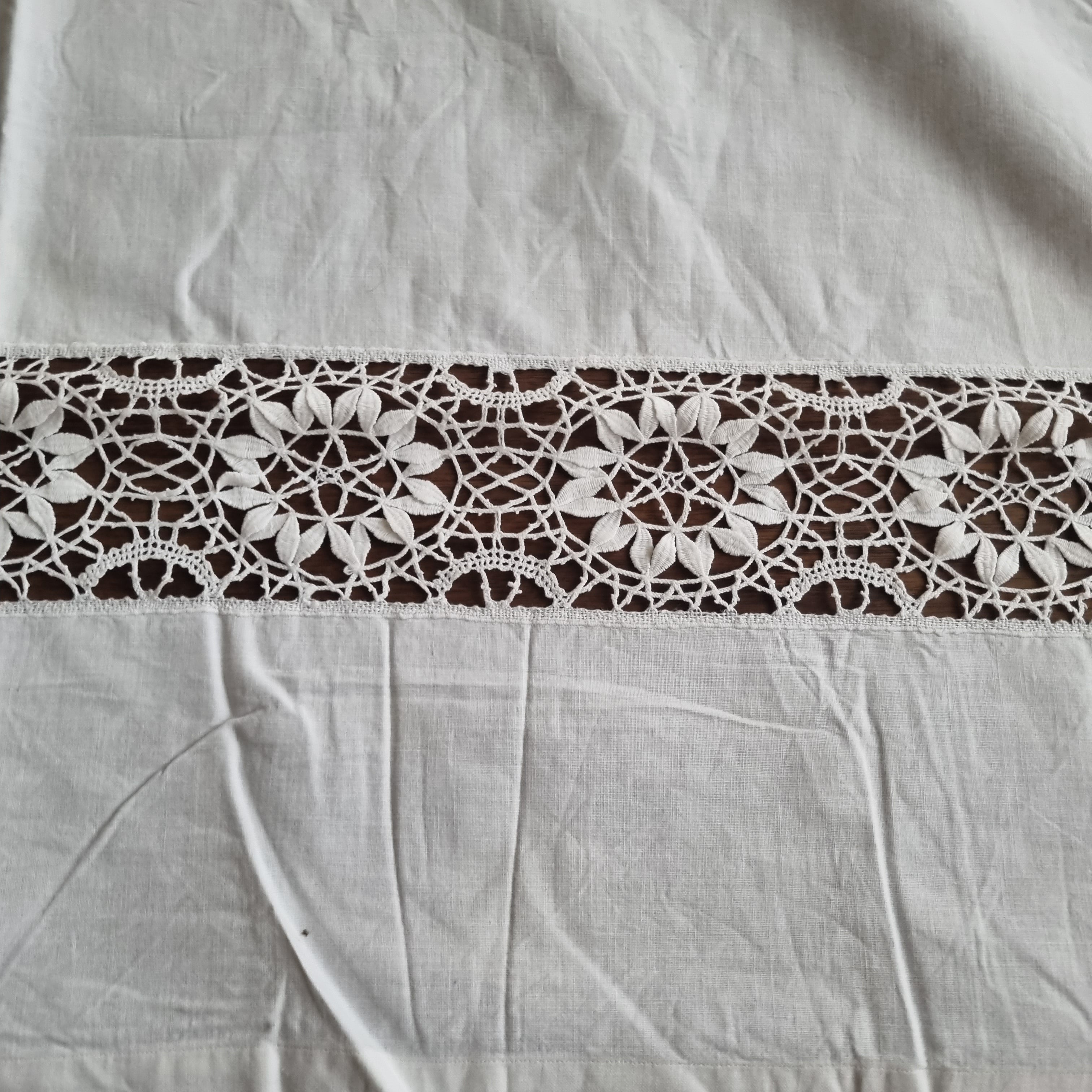 Antikes Jugendstil Bettlaken / Bettüberwurf Baumwolle 140x235cm Monogramm G.D. ♡