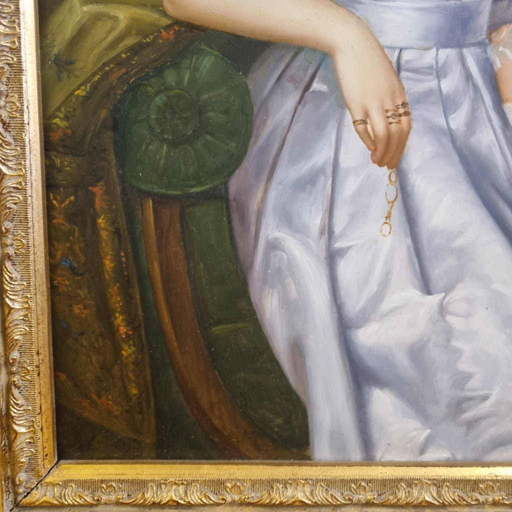 Nachgemachtes altes Ölgemälde auf Holz Biedermeier Art Portrait  signiert Bonnat 50x60cm