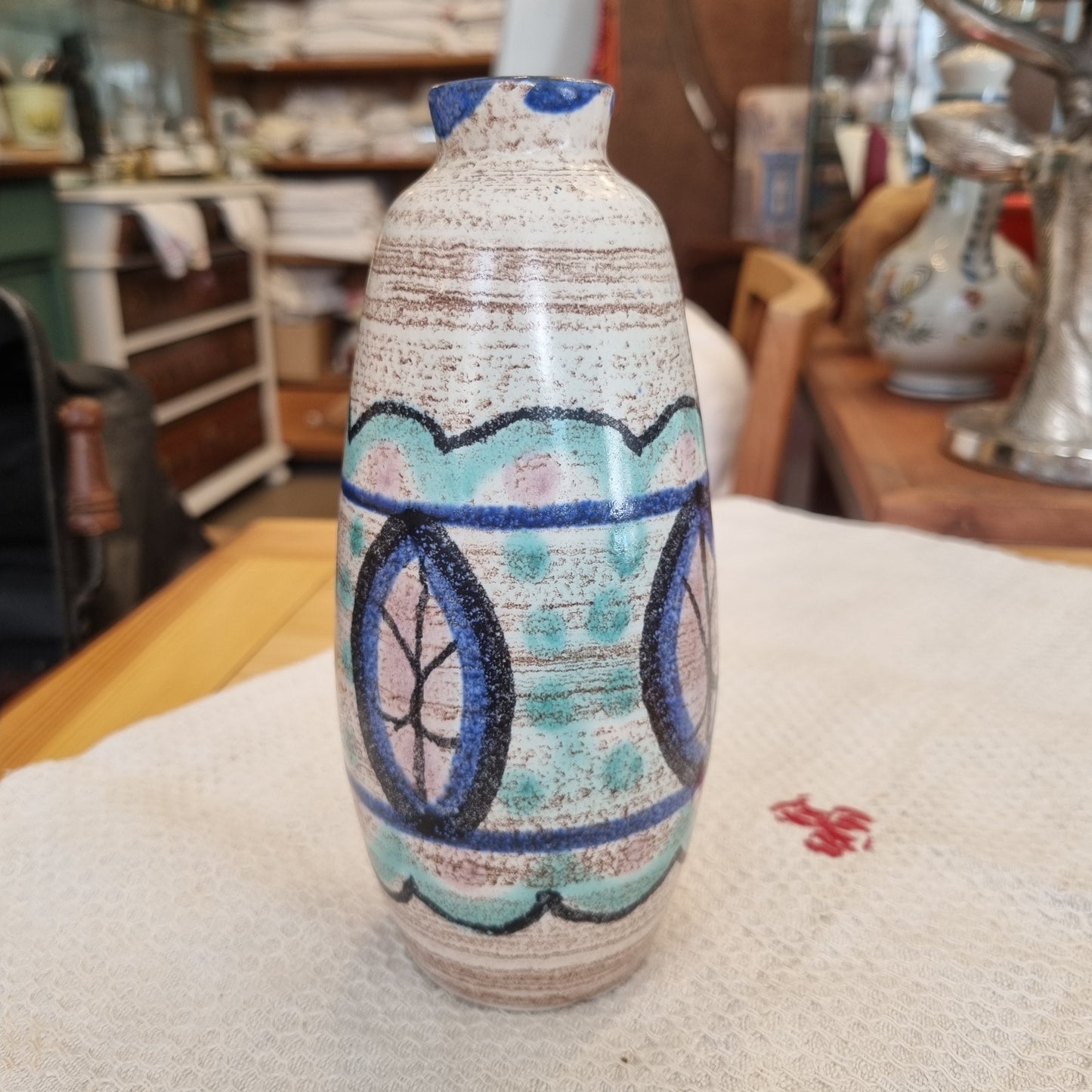 Kleine Keramik Vase 70er Jahre Midcentury Peace