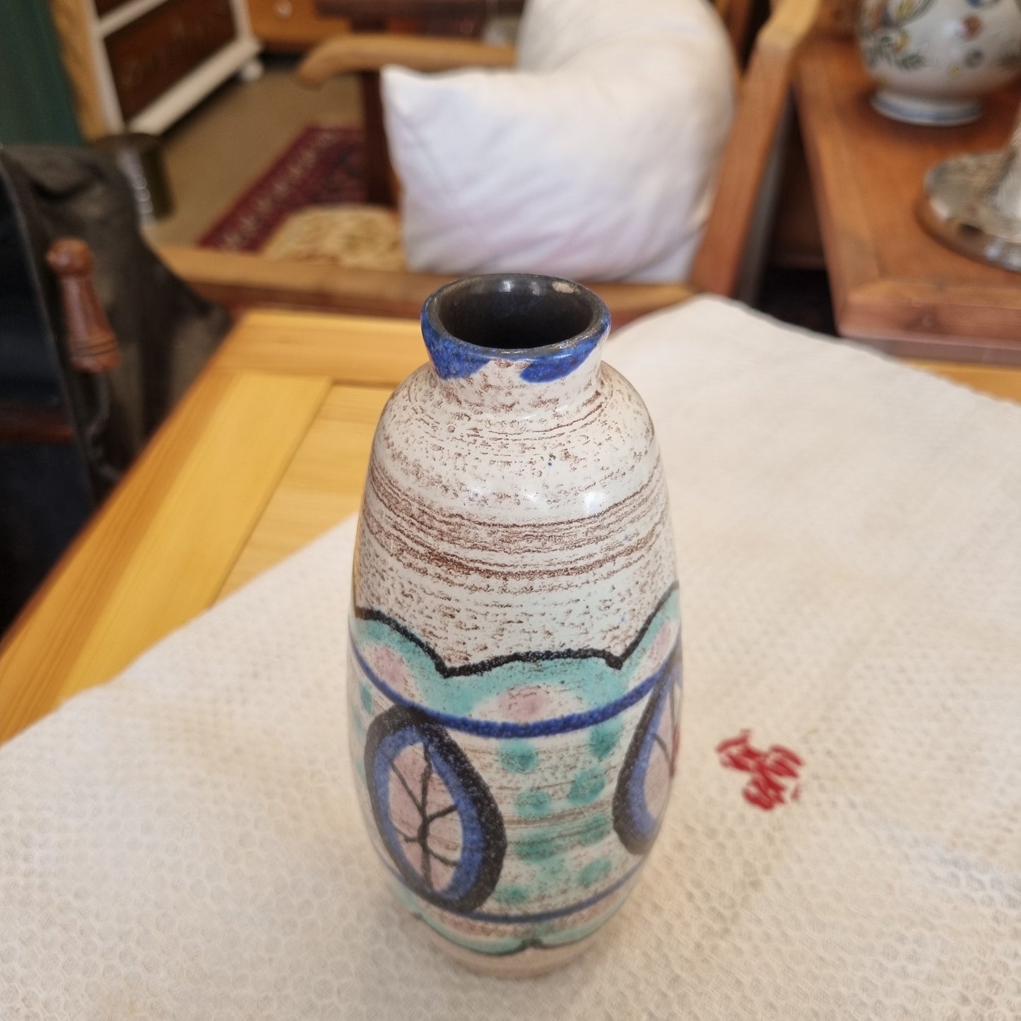 Kleine Keramik Vase 70er Jahre Midcentury Peace